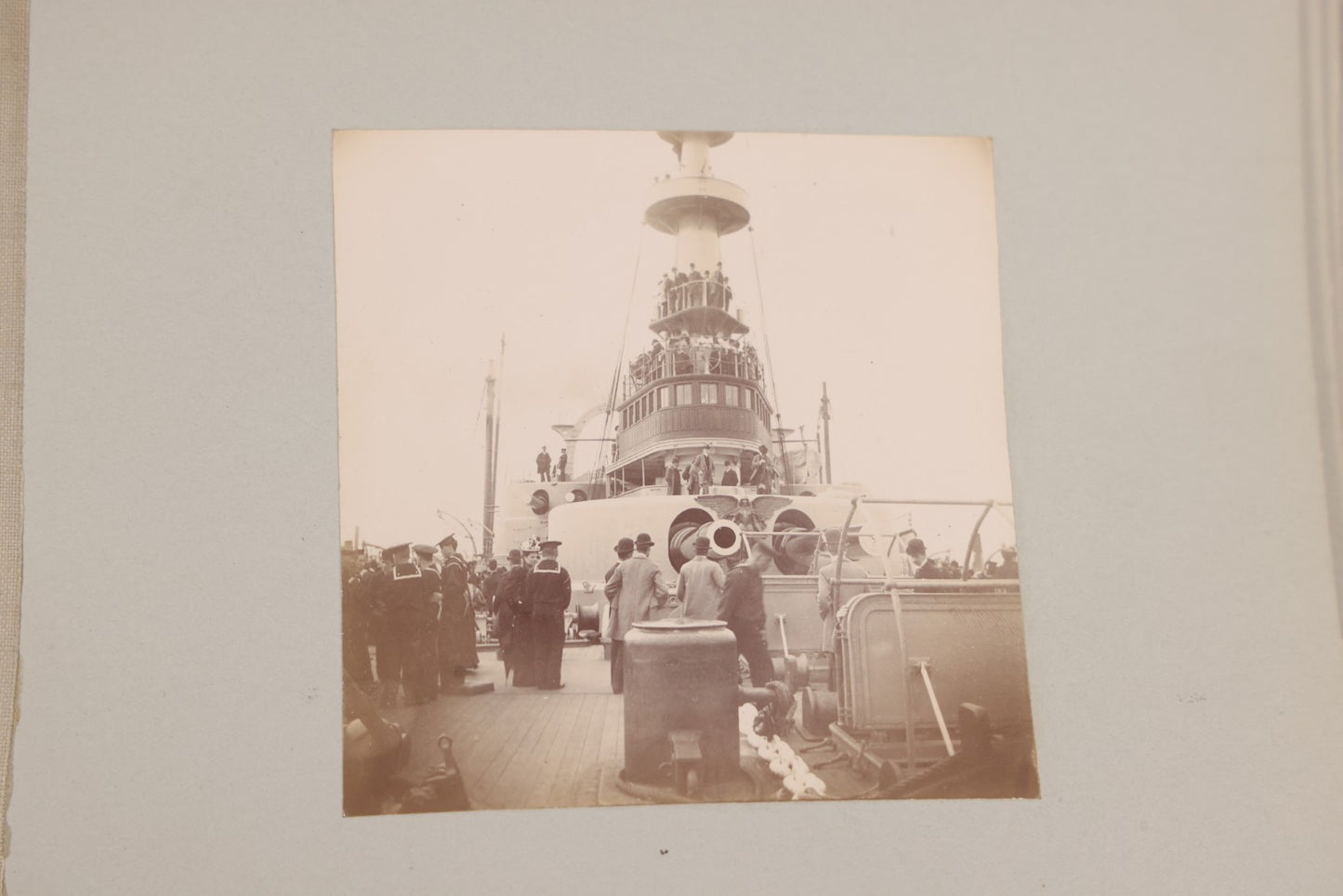 Lot 001 - Important Late 19th Century Photo Album Containing 44 Original Photographs Including Pre-Dreadnought Battleships From On Board & Shore, Washington D.C. From Atop The Washington Monument, Capitol Building, African American Men & Women, And More