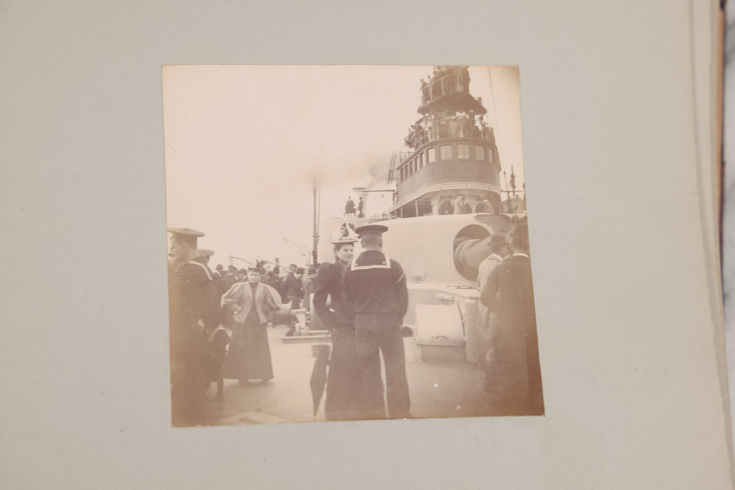 Lot 001 - Important Late 19th Century Photo Album Containing 44 Original Photographs Including Pre-Dreadnought Battleships From On Board & Shore, Washington D.C. From Atop The Washington Monument, Capitol Building, African American Men & Women, And More