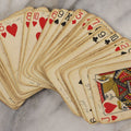 Lot 004 - Deck Of 50 Antique Playing Cards With Handwritten Fortune Telling Game Added, Handwriting Contemporary With Cards, Cards Manufactured By Russell Playing Card Co., New York, U.S.A