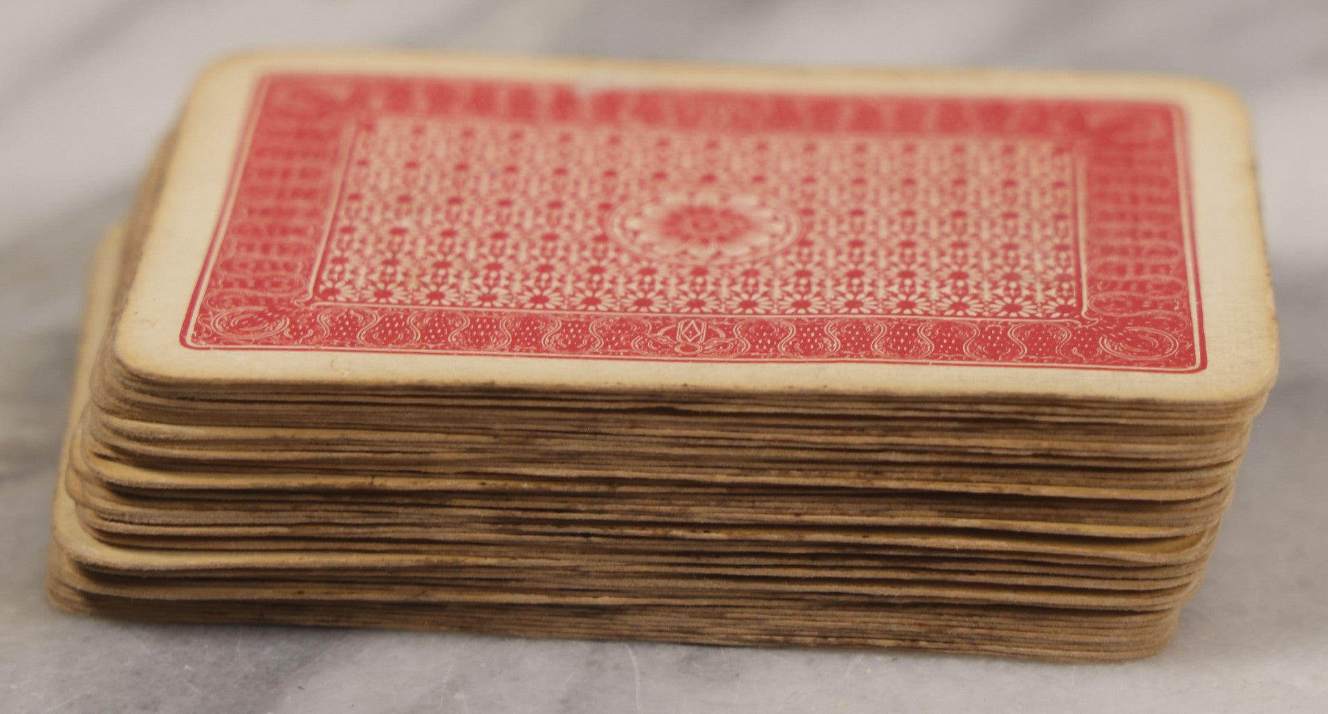 Lot 004 - Deck Of 50 Antique Playing Cards With Handwritten Fortune Telling Game Added, Handwriting Contemporary With Cards, Cards Manufactured By Russell Playing Card Co., New York, U.S.A