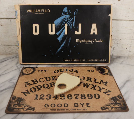 Lot 005 - Vintage William Fuld Talking Board Set, "Ouija" Board, Mystifying Oracle With Original Box And Planchette, Manufactured By Parker Brothers, Salem, Massachusetts, Circa Late 1960s/1970s