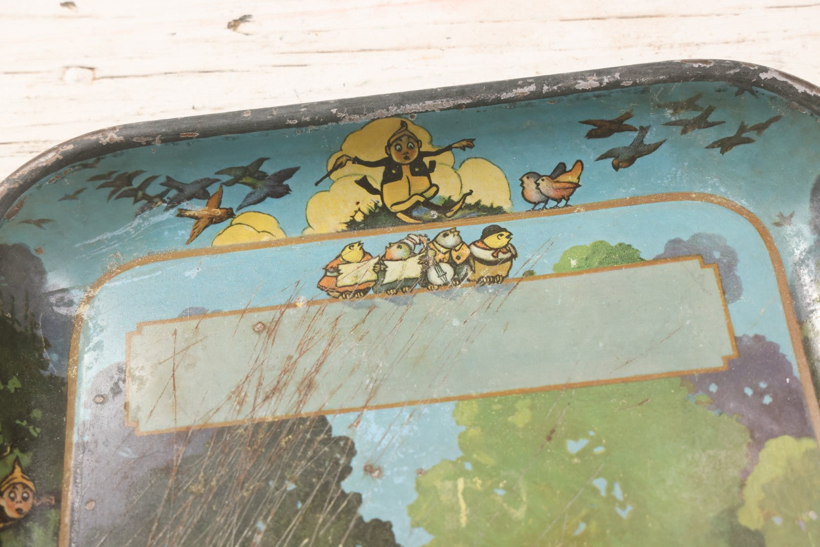 Lot 007 - Antique Tin Lithograph Palmer Cox Brownies Ice Cream Advertising Tray Blank, Manufactured By The H.D. Beach Co., Coshocton, Ohio, Note Scratches, Wear