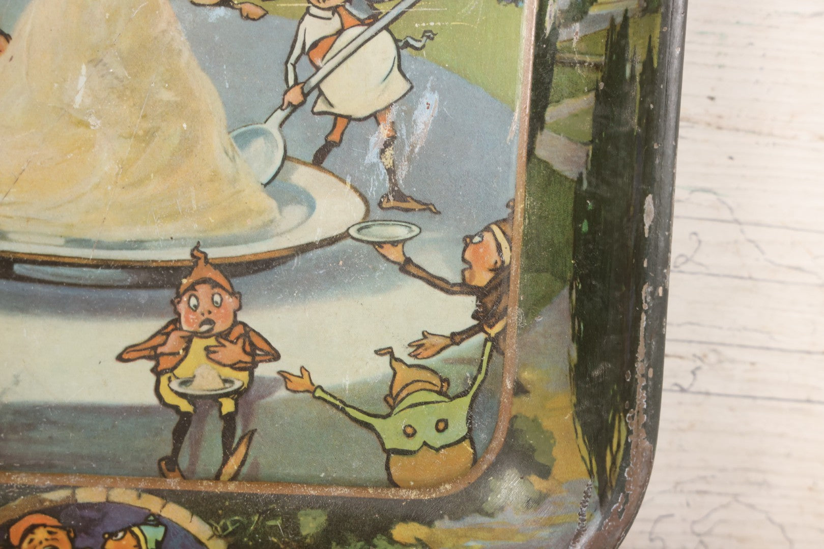 Lot 007 - Antique Tin Lithograph Palmer Cox Brownies Ice Cream Advertising Tray Blank, Manufactured By The H.D. Beach Co., Coshocton, Ohio, Note Scratches, Wear