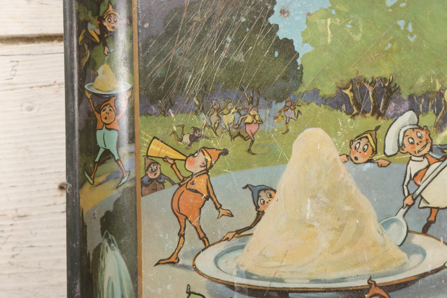 Lot 007 - Antique Tin Lithograph Palmer Cox Brownies Ice Cream Advertising Tray Blank, Manufactured By The H.D. Beach Co., Coshocton, Ohio, Note Scratches, Wear