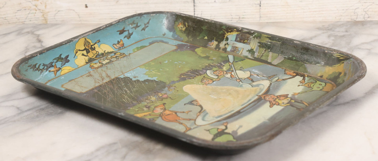 Lot 007 - Antique Tin Lithograph Palmer Cox Brownies Ice Cream Advertising Tray Blank, Manufactured By The H.D. Beach Co., Coshocton, Ohio, Note Scratches, Wear