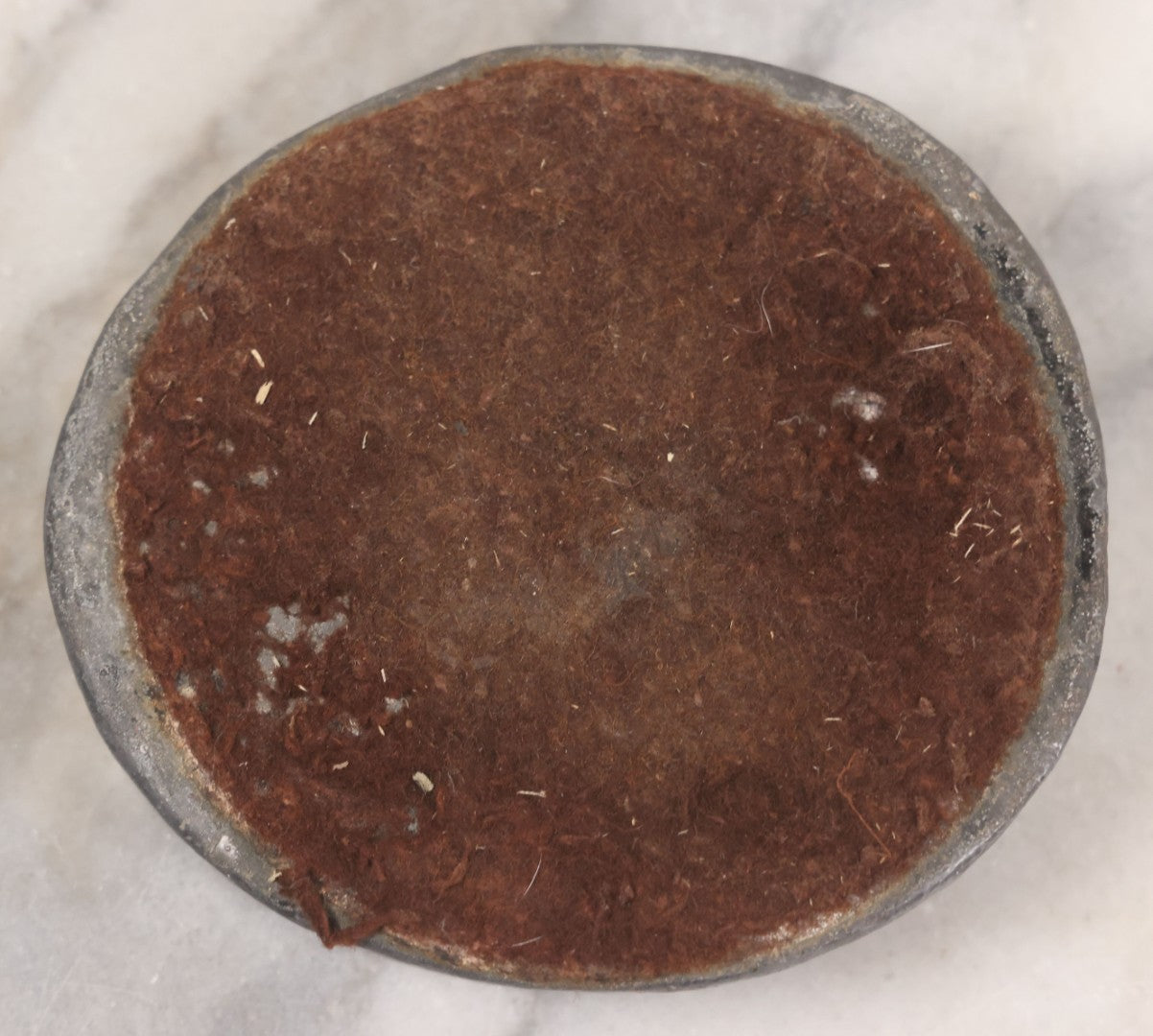 Lot 008 - Antique Solid Cast Pewter Catch All Trinket Dish With Frog In Pond Motif, Heavy And Solid All The Way Through, With Felt Bottom