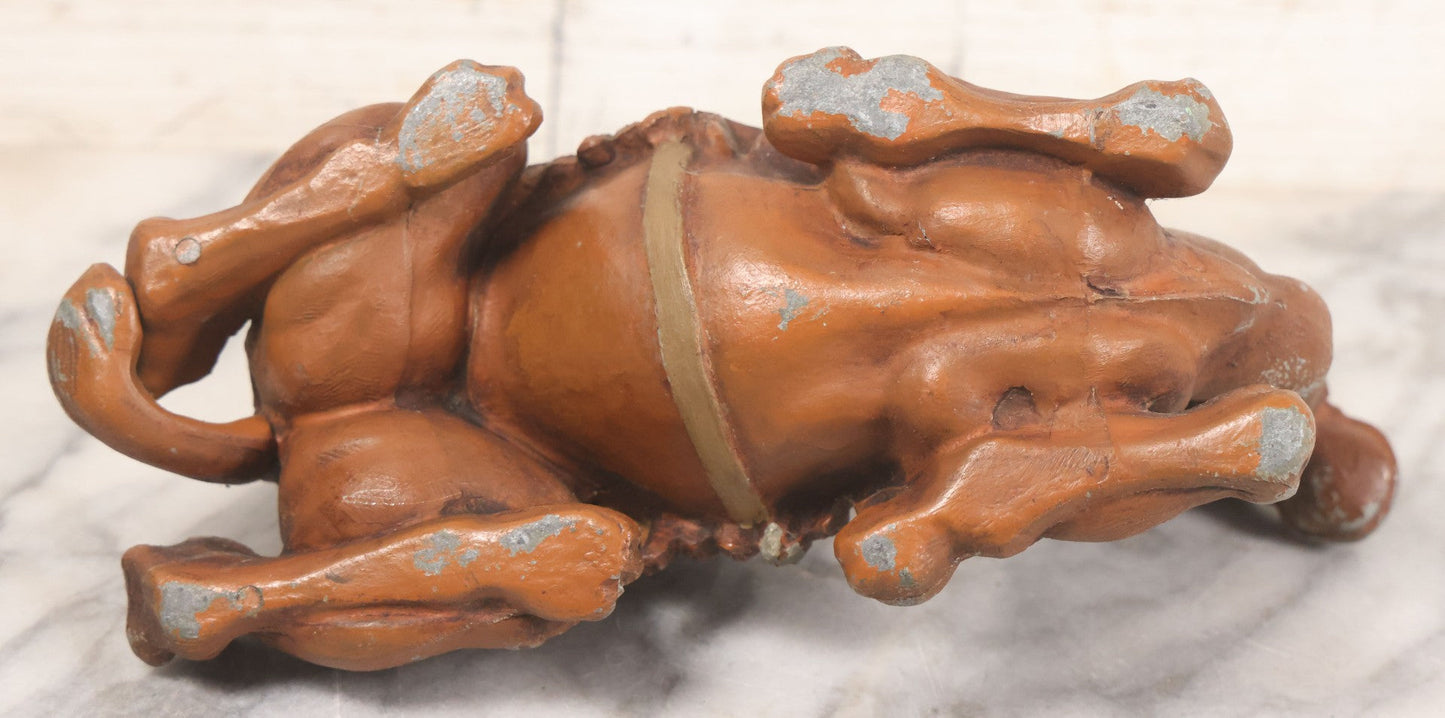 Lot 009 - Antique Painted White Metal Camel Figural Inkwell With Original Red, Green, Brown Paint