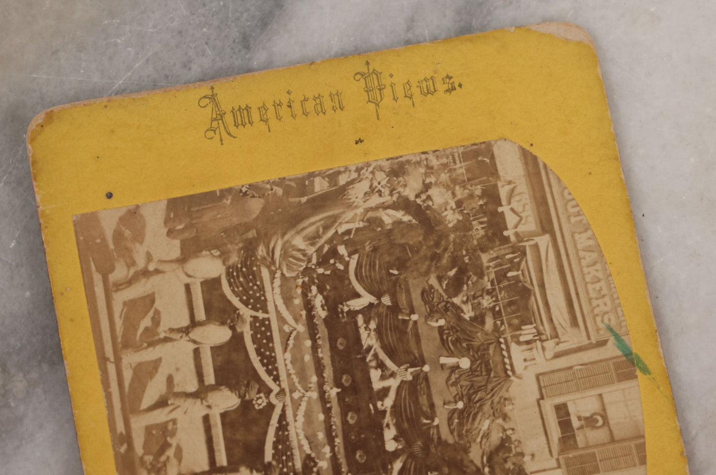 Lot 019 - Antique Stereoview Stereo Optic 3D Photo Card, Abraham Lincoln's Catafalque (Casket), American Views No. 353, New York City