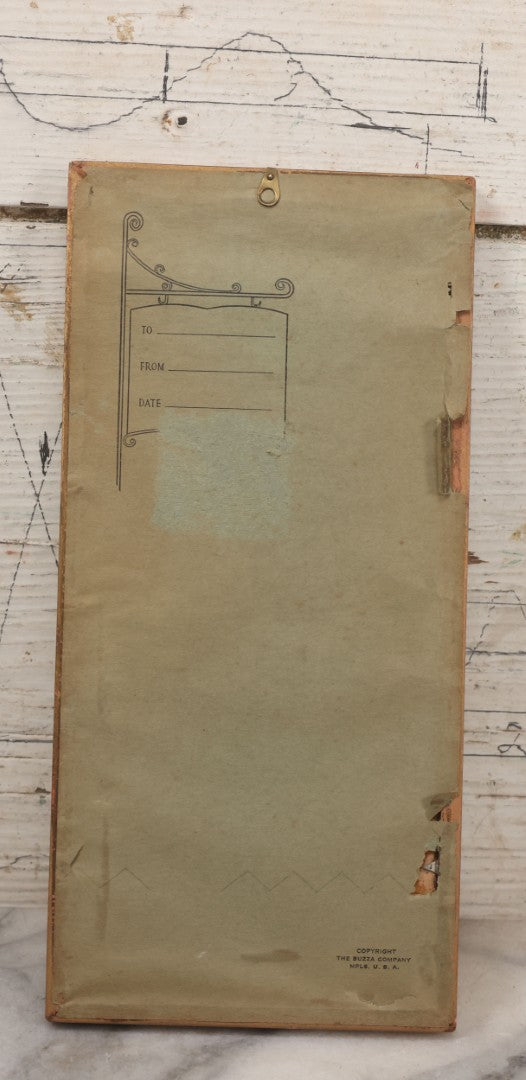 Lot 022 - Vintage Framed Funeral Poem Art, "Away" By James Whitcomb Riley, Sympathy Gift Keepsake, "He Is Not Dead~~He Is Just Away!," Copyright Buzza-Craftacres, The Buzza Company, Minneapolis, Minnesota, 4-5/8" x 9-5/8"