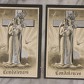 Lot 023 - Pair Of Antique Embossed  "Condolences" Sympathy Postcards With Angel, Cross, And Harp, Black Border, Mourning Series No. 551 By T.P. Co., New York, Unused