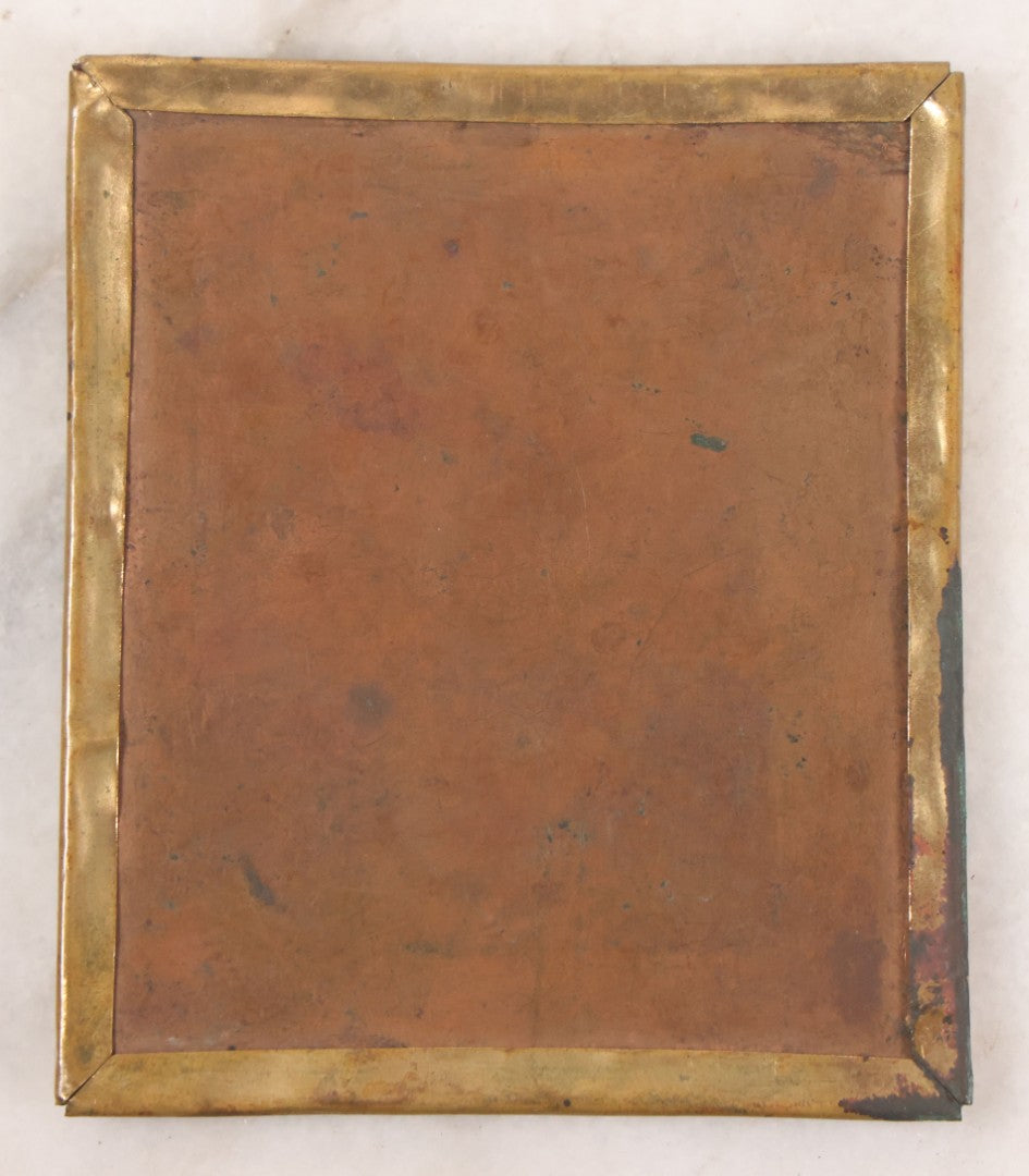 Lot 030 - Antique Uncased 1/6th Plate Daguerreotype Photograph Of A Young Woman Posing With A Table, Flowers, And Books, With Brass Mat And Preserver