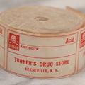 Lot 042 - Antique New Old Stock N.O.S. Roll Of 100+ Unused Acid Poison Labels, With Skull And Crossbones Poison Symbol, Place To List Antidote, From Turner's Drug Store, Keeseville, New York, M.C. Turner, Proprietor