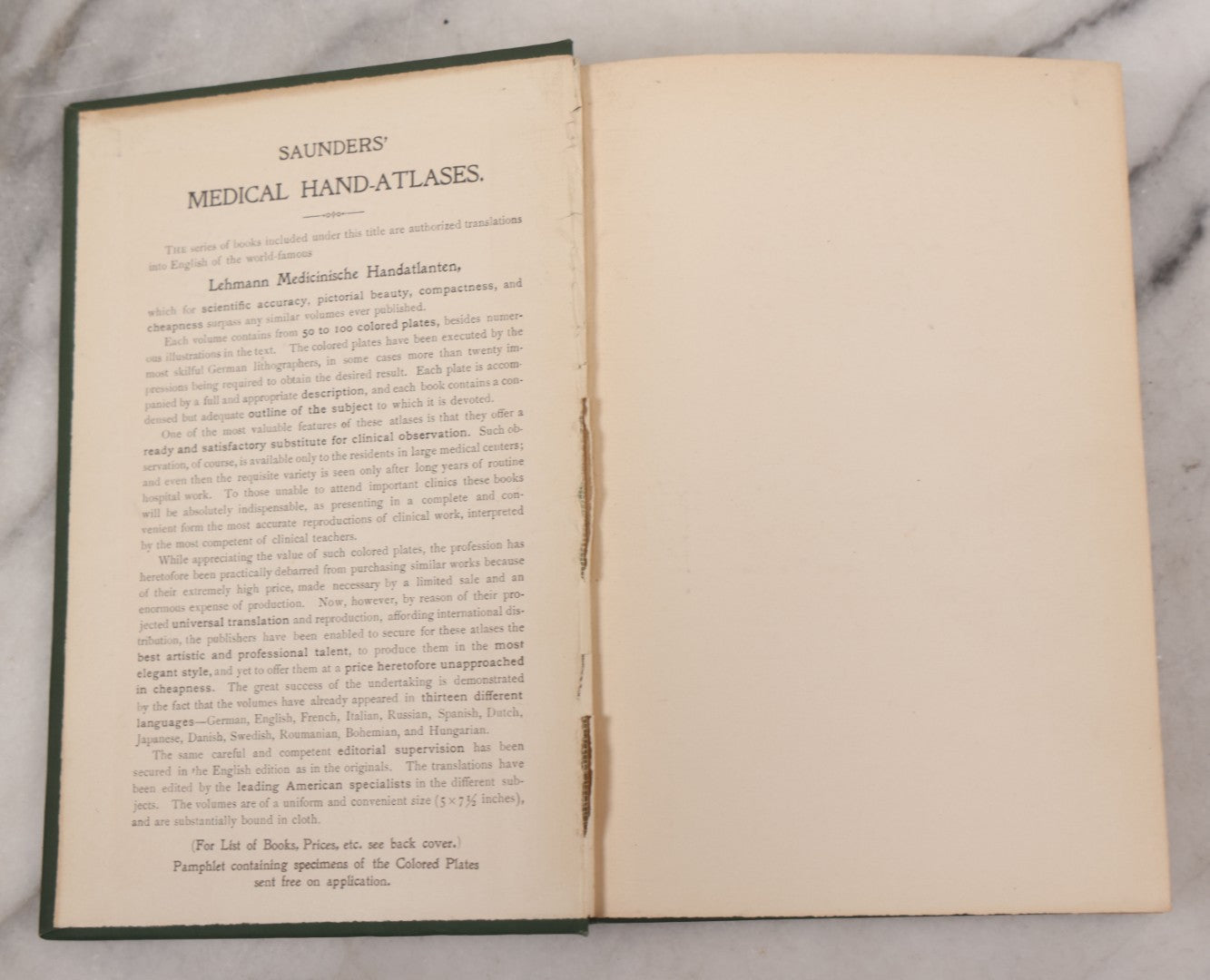 Lot 049 - "Atlas Of The External Diseases Of The Eye Including [...] Pathology And Treatment" Antique Medical Book By Prof. Dr. O. Haab, Translated From German, Illustrated With 76 Plates & 6 Engravings, Published By W.B. Saunders, Philadelphia, 1899