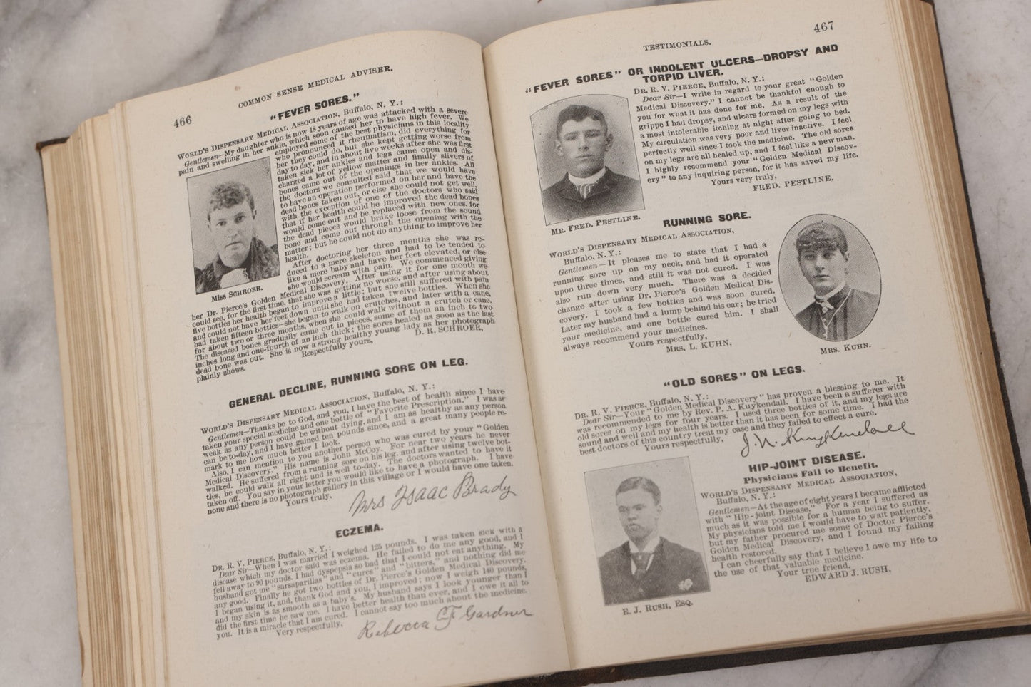 Lot 051 - "The People's Common Sense Medical Adviser In Plain English, Or, Medicine Simplified" Antique Illustrated Medical Book By R.V. Pierce, M.D., Seventy-First Edition, Buffalo, New York, 1895