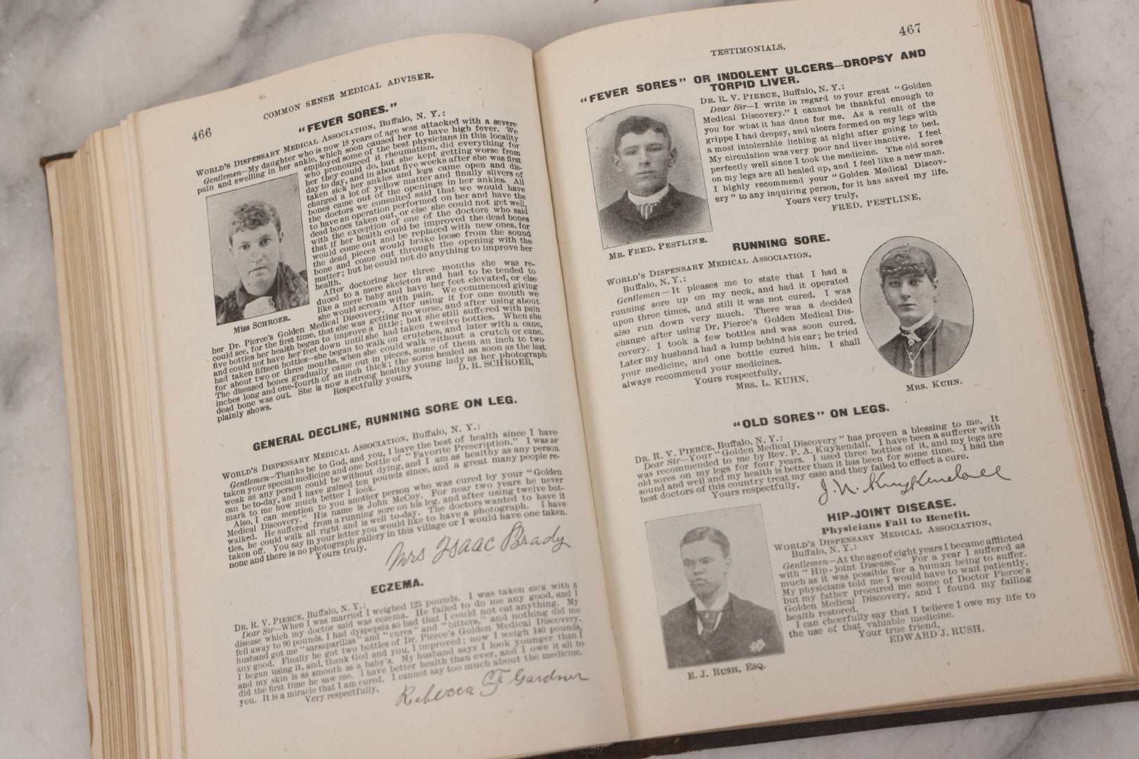 Lot 051 - "The People's Common Sense Medical Adviser In Plain English, Or, Medicine Simplified" Antique Illustrated Medical Book By R.V. Pierce, M.D., Seventy-First Edition, Buffalo, New York, 1895