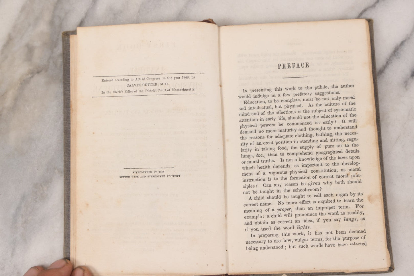 Lot 052 - "First Book On Anatomy, Physiology, And Hygiene, For Grammar Schools And Families" Antique Medical Book By Calvin Cutter, M.D. With 83 Engraved Illustrations, Stereotype Edition, Published By Benjamin B. Mussey & Co., Boston, 1850