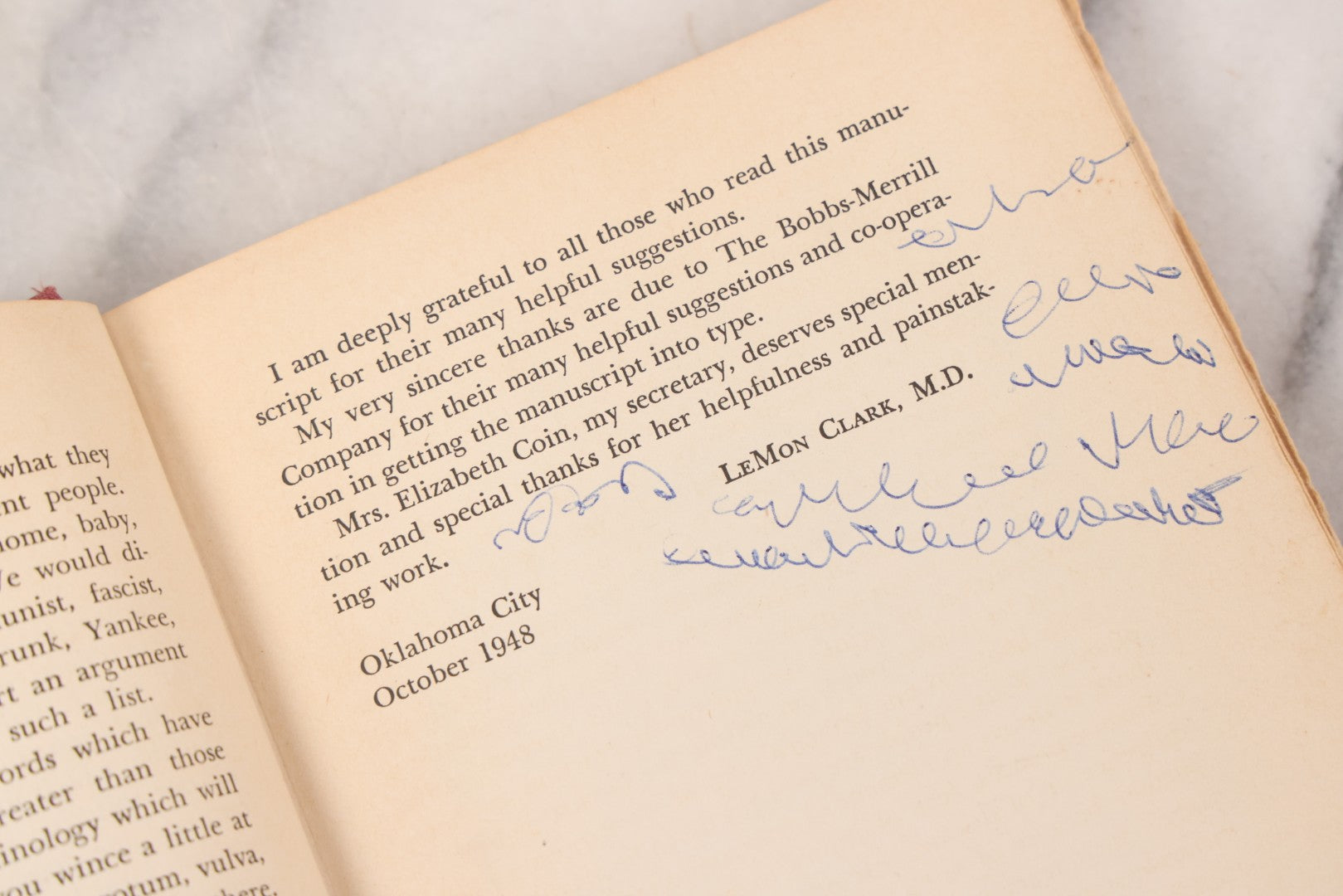 Lot 060 - "Sex And You" First Edition Vintage Sex Education Book By Lemon Clark, M.S., M.D., Published By Bobbs-Merrill Company Inc., 1949 