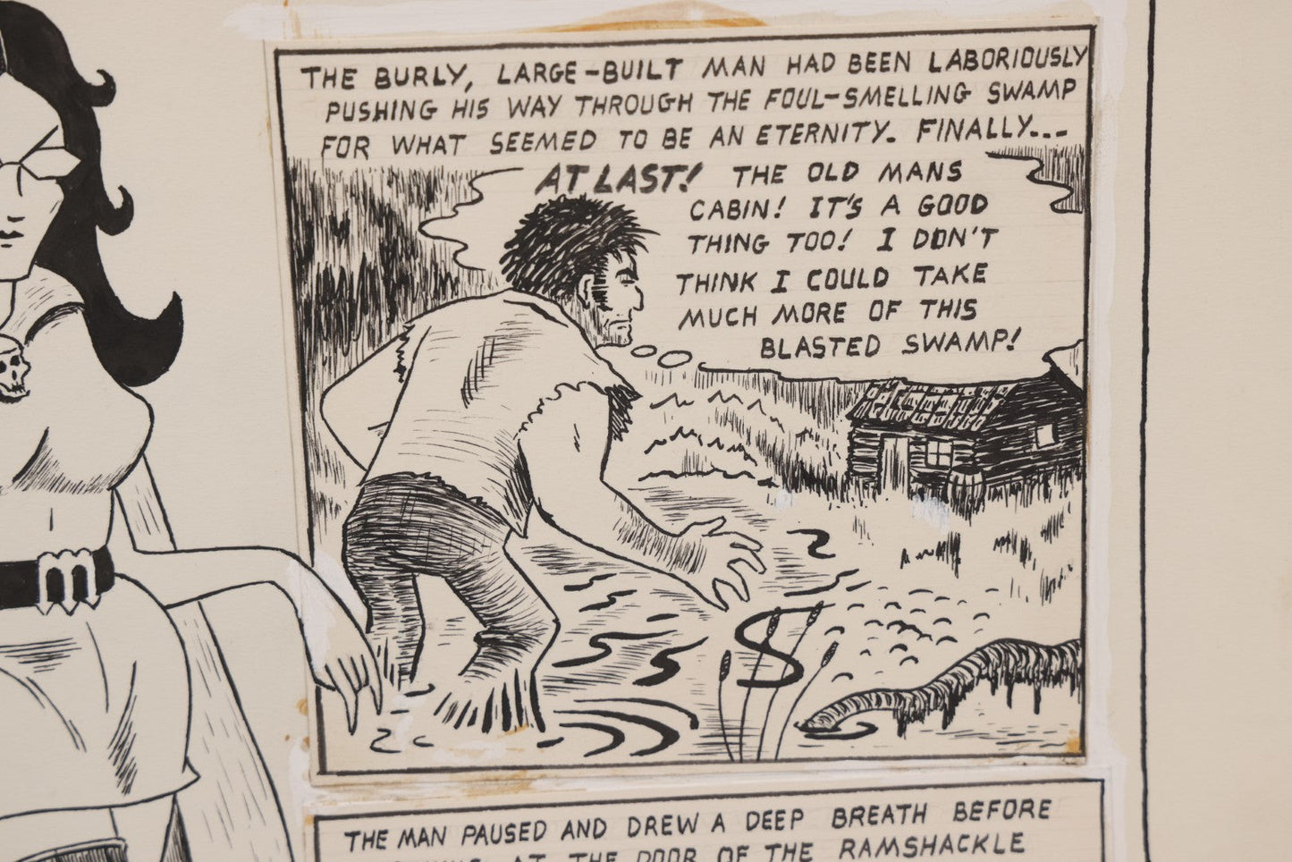 Lot 061 - Vintage "Winnie The Witch" Original Hand Drawn Pen And Ink Underground Comic Book Art, Inspired By The Charlton Comics Character From "Ghostly Haunts," Artist Signed D.K. (D.F.K.), 1972, On Artist Paper, 14" x 17"