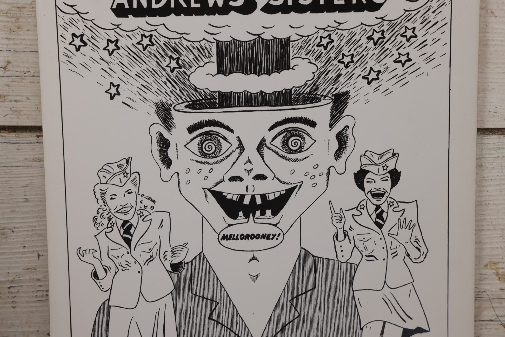 Lot 065 - Pair Of Vintage Underground Comic Book Style Poster Prints, "The Fabulous Andrews Sisters" And Zombie Woman Pin-Up, Signed In Print D.F.K. 1974 And D.K. '71, Respectively, On Glossy Paper 