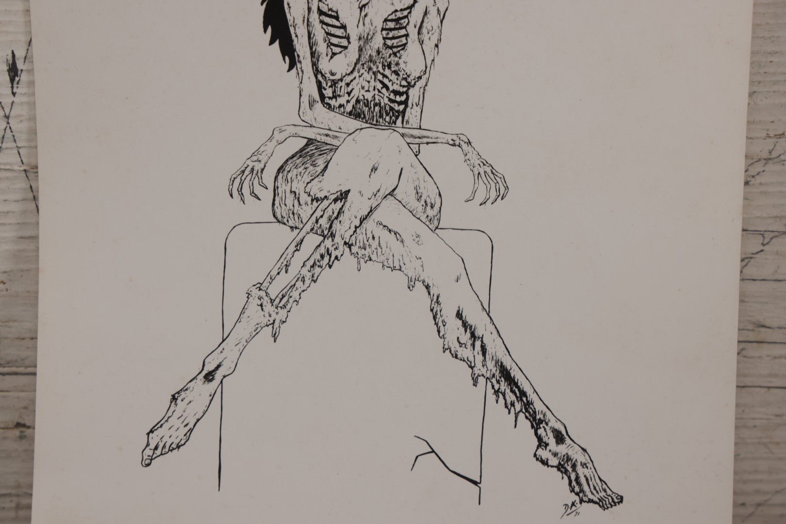 Lot 065 - Pair Of Vintage Underground Comic Book Style Poster Prints, "The Fabulous Andrews Sisters" And Zombie Woman Pin-Up, Signed In Print D.F.K. 1974 And D.K. '71, Respectively, On Glossy Paper 