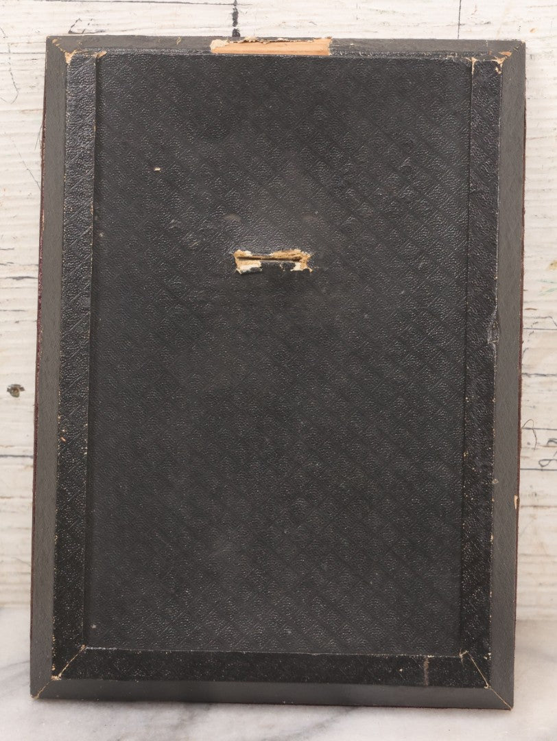 Lot 069 - Antique Purple Velvet Covered Photo Frame With Photograph Of Young Woman With Glasses, Note No Kickstand, Worn Velvet, 6" x 8-1/4"