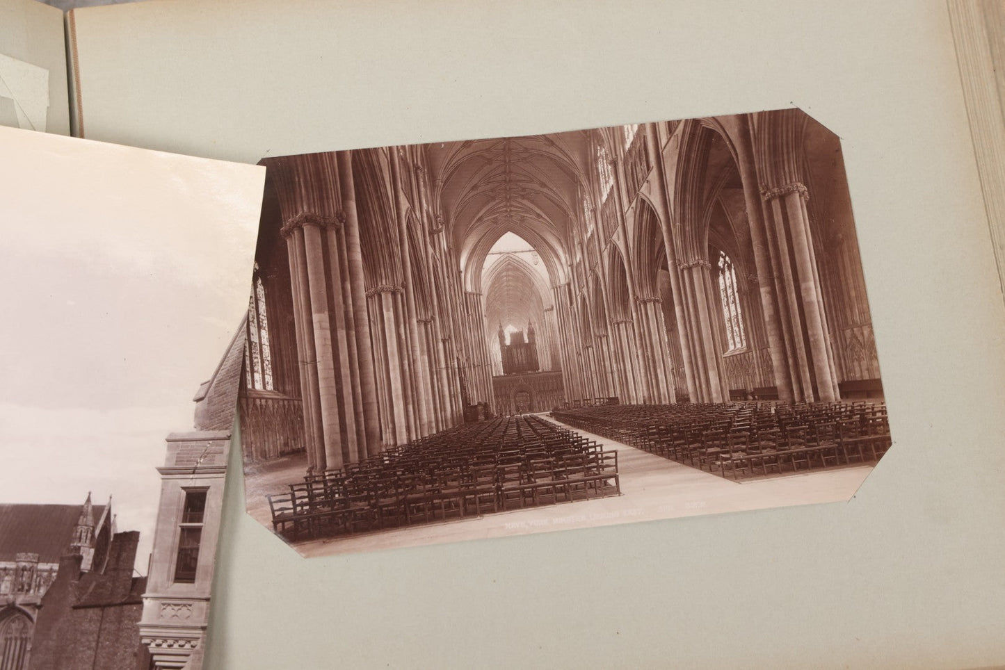 Lot 070 - Antique Photo Album With Approximately 80 Souvenir Photographs Of Landmarks Around Europe, England Including Churches And Cathedrals, Bridges, Architecture, Interiors, And Graveyards, Contained In "The Photo-Bind" Trademarked Album By J.H.H.M.