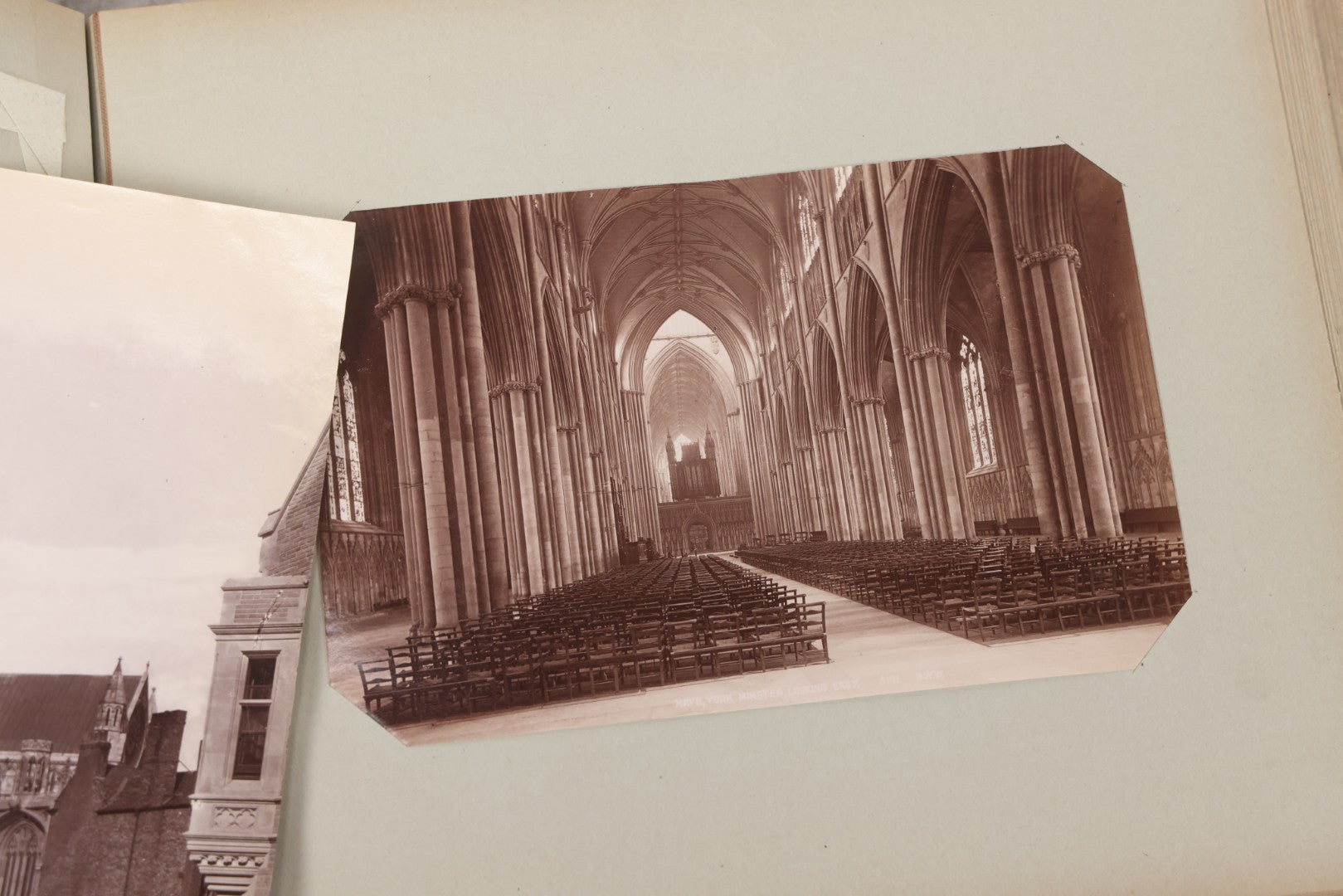 Lot 070 - Antique Photo Album With Approximately 80 Souvenir Photographs Of Landmarks Around Europe, England Including Churches And Cathedrals, Bridges, Architecture, Interiors, And Graveyards, Contained In "The Photo-Bind" Trademarked Album By J.H.H.M.