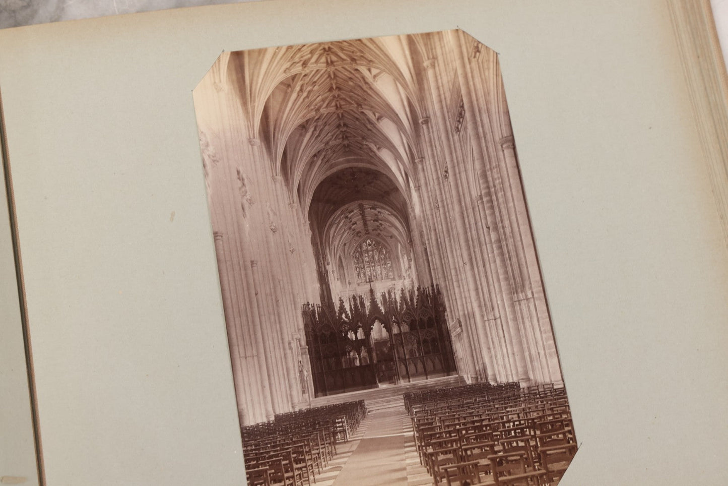 Lot 070 - Antique Photo Album With Approximately 80 Souvenir Photographs Of Landmarks Around Europe, England Including Churches And Cathedrals, Bridges, Architecture, Interiors, And Graveyards, Contained In "The Photo-Bind" Trademarked Album By J.H.H.M.