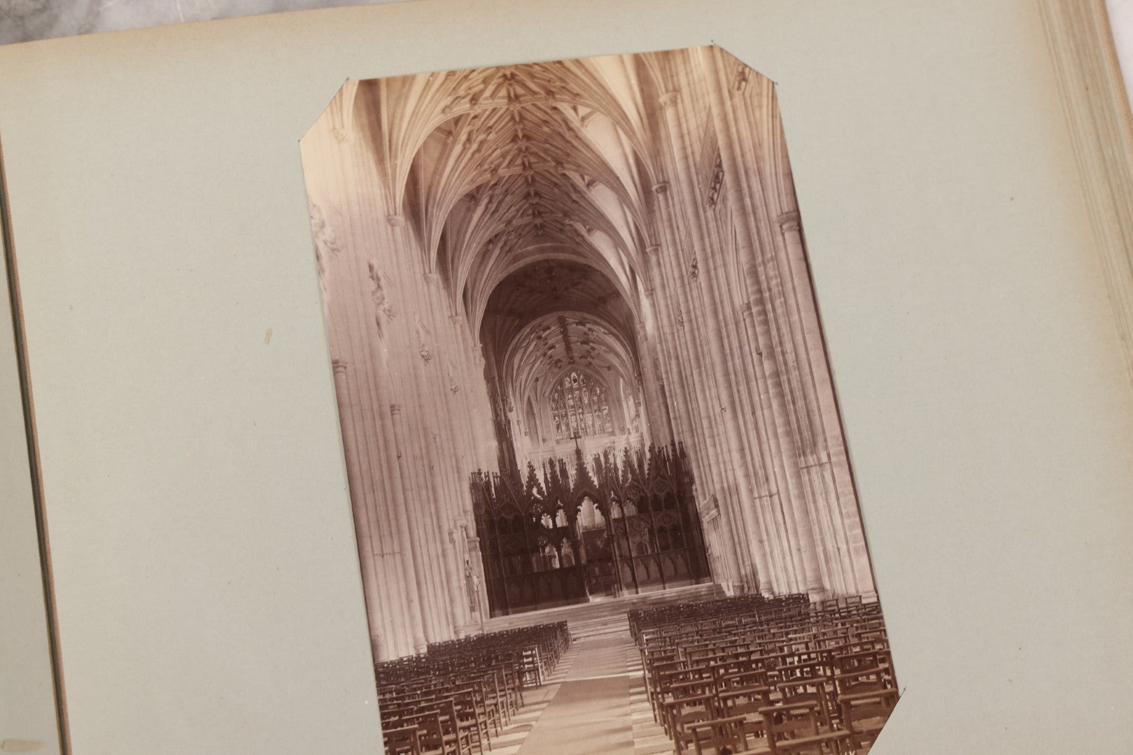 Lot 070 - Antique Photo Album With Approximately 80 Souvenir Photographs Of Landmarks Around Europe, England Including Churches And Cathedrals, Bridges, Architecture, Interiors, And Graveyards, Contained In "The Photo-Bind" Trademarked Album By J.H.H.M.