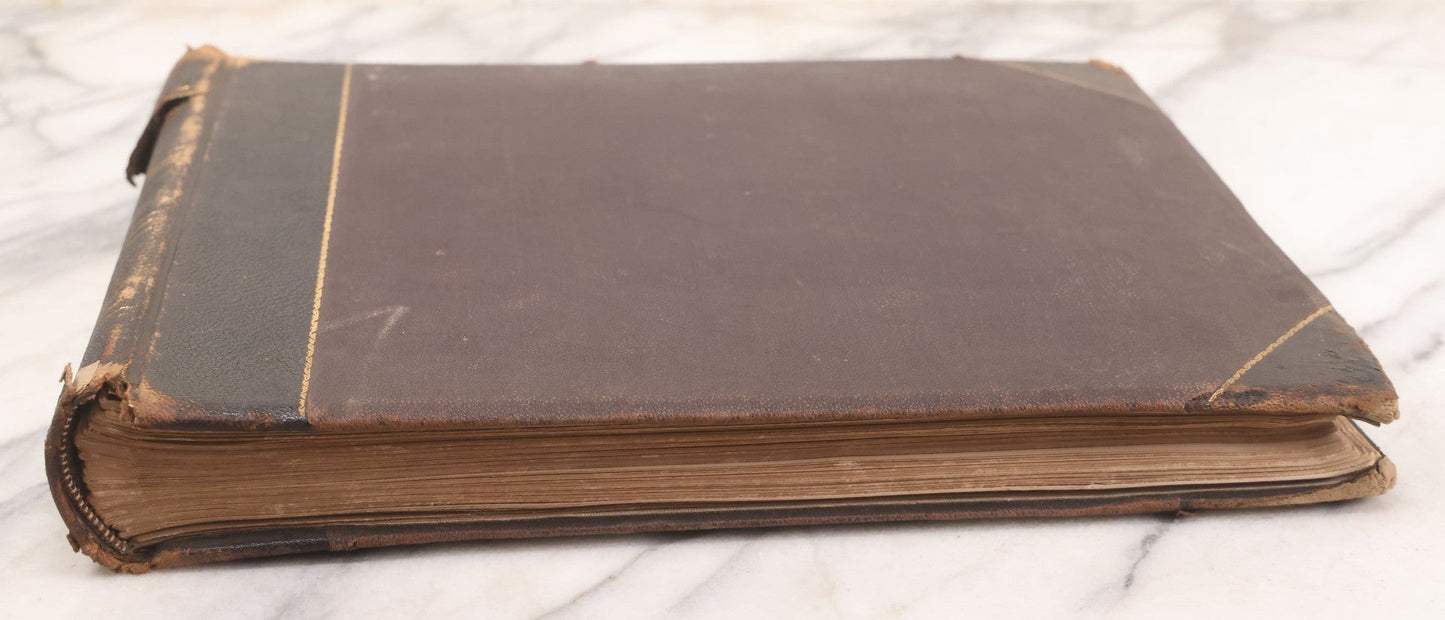 Lot 071 - Antique Photo Album With Approximately 100 Souvenir Photographs Of Landmarks In Italy, Including Churches And Cathedrals, Venice Canals, Ancient Ruins, Pompeii, Architecture, Doorways, Art And Statues