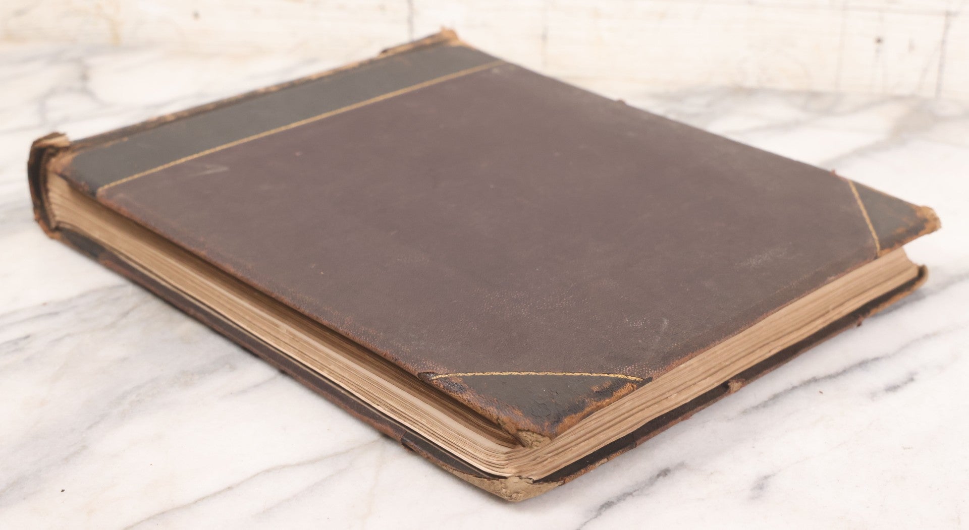 Lot 071 - Antique Photo Album With Approximately 100 Souvenir Photographs Of Landmarks In Italy, Including Churches And Cathedrals, Venice Canals, Ancient Ruins, Pompeii, Architecture, Doorways, Art And Statues