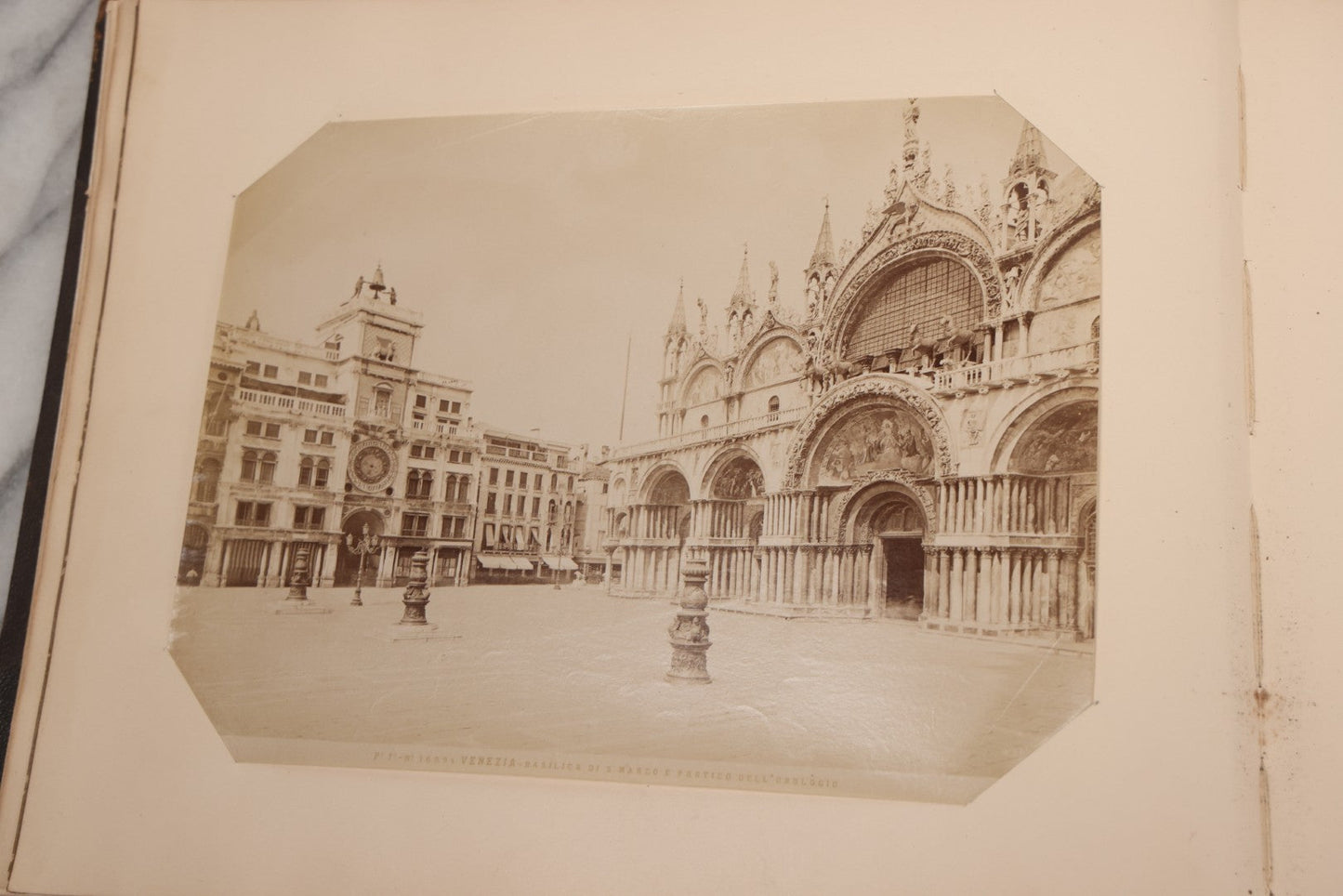 Lot 071 - Antique Photo Album With Approximately 100 Souvenir Photographs Of Landmarks In Italy, Including Churches And Cathedrals, Venice Canals, Ancient Ruins, Pompeii, Architecture, Doorways, Art And Statues