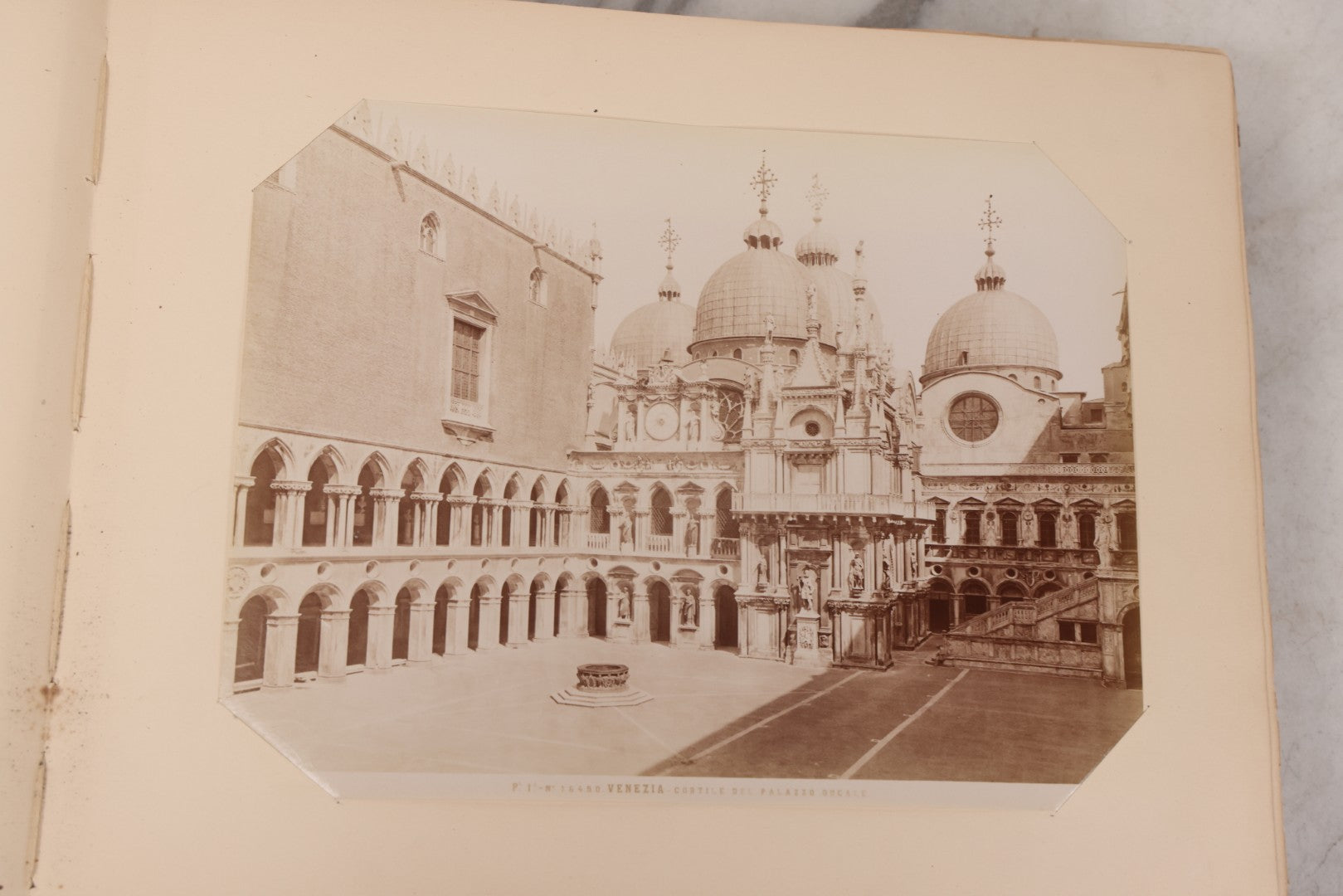 Lot 071 - Antique Photo Album With Approximately 100 Souvenir Photographs Of Landmarks In Italy, Including Churches And Cathedrals, Venice Canals, Ancient Ruins, Pompeii, Architecture, Doorways, Art And Statues