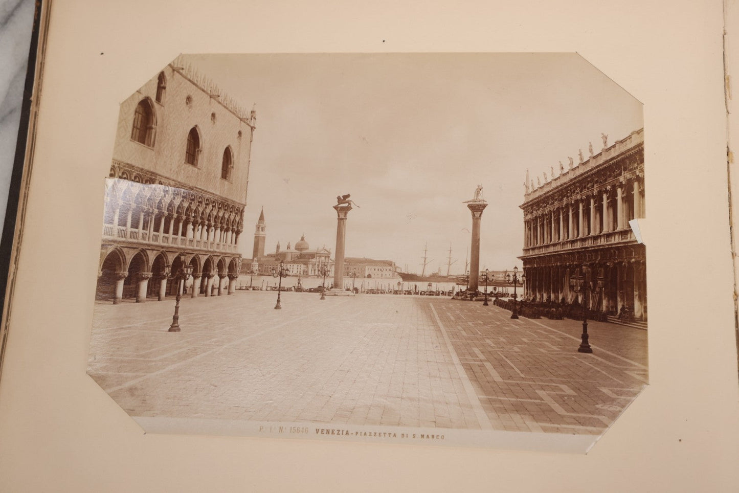 Lot 071 - Antique Photo Album With Approximately 100 Souvenir Photographs Of Landmarks In Italy, Including Churches And Cathedrals, Venice Canals, Ancient Ruins, Pompeii, Architecture, Doorways, Art And Statues