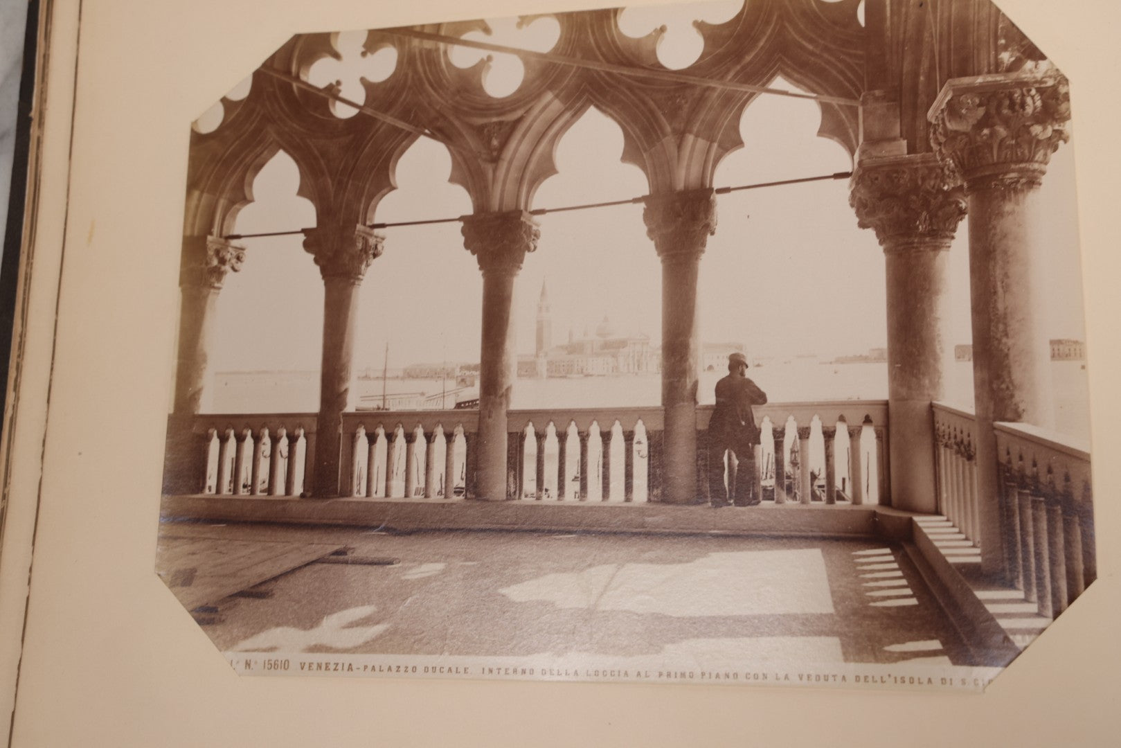 Lot 071 - Antique Photo Album With Approximately 100 Souvenir Photographs Of Landmarks In Italy, Including Churches And Cathedrals, Venice Canals, Ancient Ruins, Pompeii, Architecture, Doorways, Art And Statues