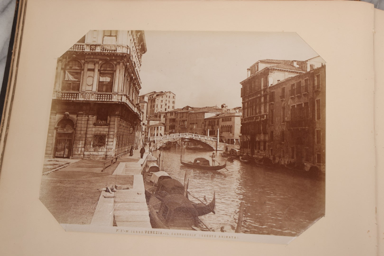 Lot 071 - Antique Photo Album With Approximately 100 Souvenir Photographs Of Landmarks In Italy, Including Churches And Cathedrals, Venice Canals, Ancient Ruins, Pompeii, Architecture, Doorways, Art And Statues