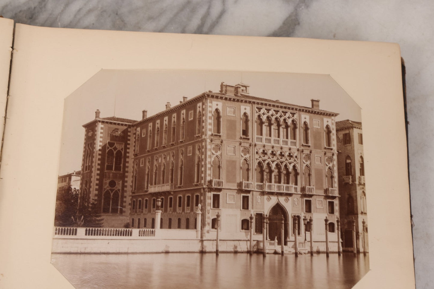 Lot 071 - Antique Photo Album With Approximately 100 Souvenir Photographs Of Landmarks In Italy, Including Churches And Cathedrals, Venice Canals, Ancient Ruins, Pompeii, Architecture, Doorways, Art And Statues