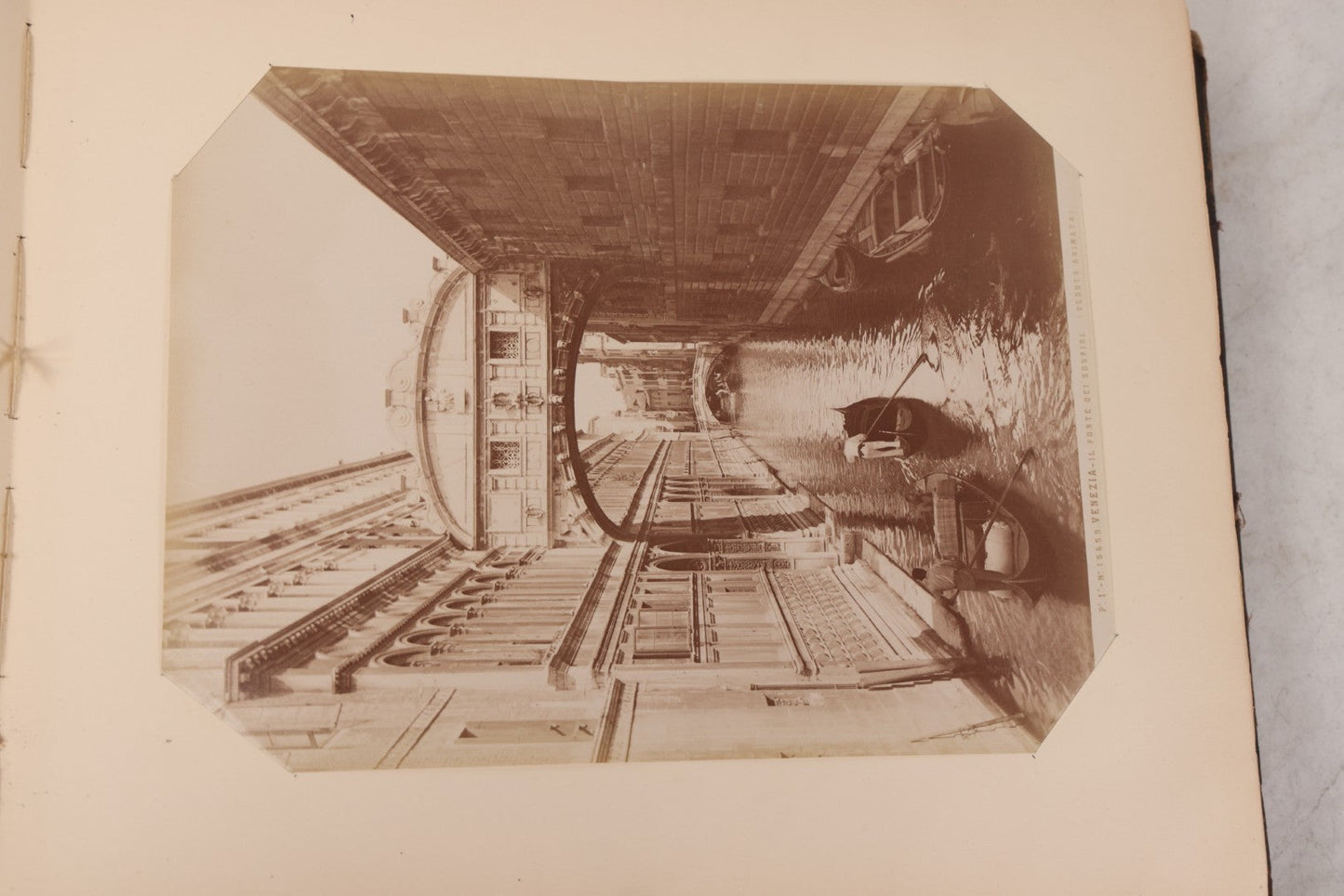 Lot 071 - Antique Photo Album With Approximately 100 Souvenir Photographs Of Landmarks In Italy, Including Churches And Cathedrals, Venice Canals, Ancient Ruins, Pompeii, Architecture, Doorways, Art And Statues