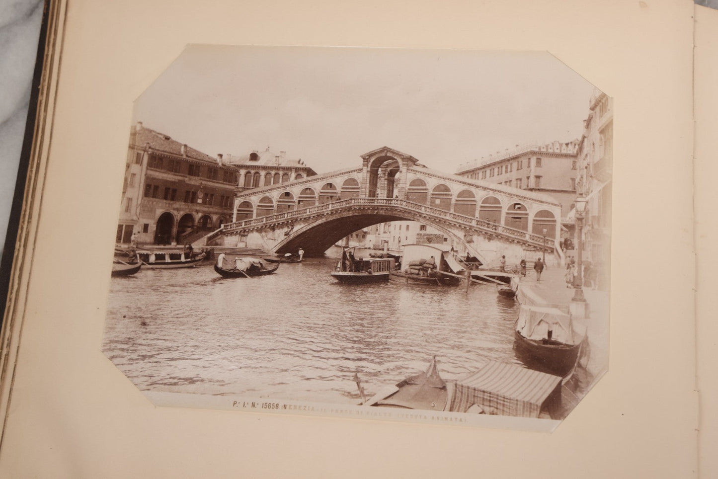 Lot 071 - Antique Photo Album With Approximately 100 Souvenir Photographs Of Landmarks In Italy, Including Churches And Cathedrals, Venice Canals, Ancient Ruins, Pompeii, Architecture, Doorways, Art And Statues