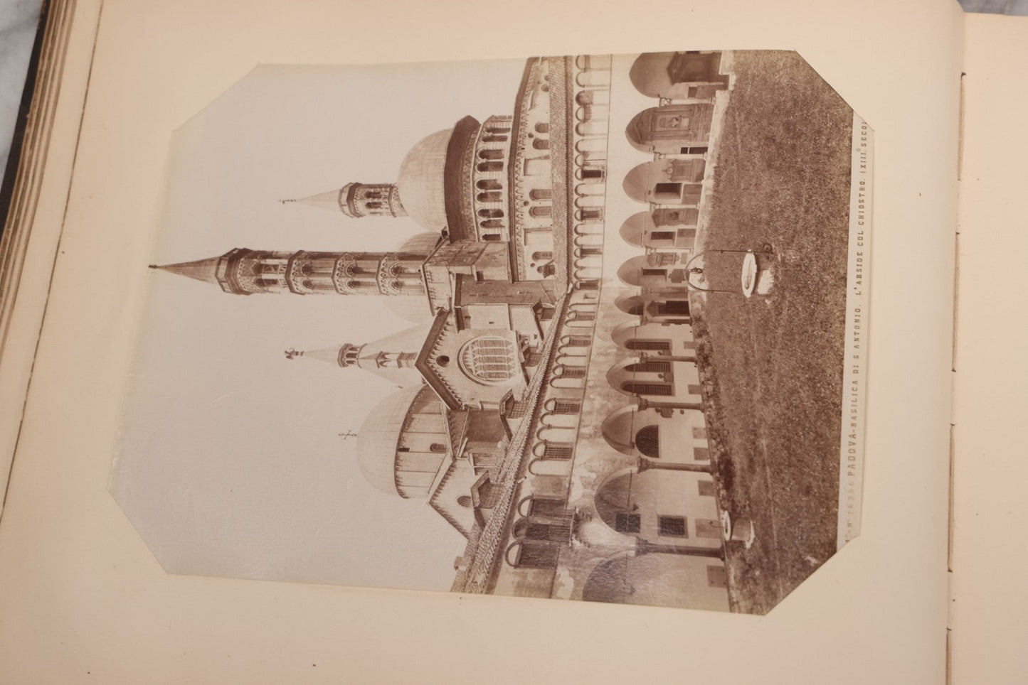 Lot 071 - Antique Photo Album With Approximately 100 Souvenir Photographs Of Landmarks In Italy, Including Churches And Cathedrals, Venice Canals, Ancient Ruins, Pompeii, Architecture, Doorways, Art And Statues