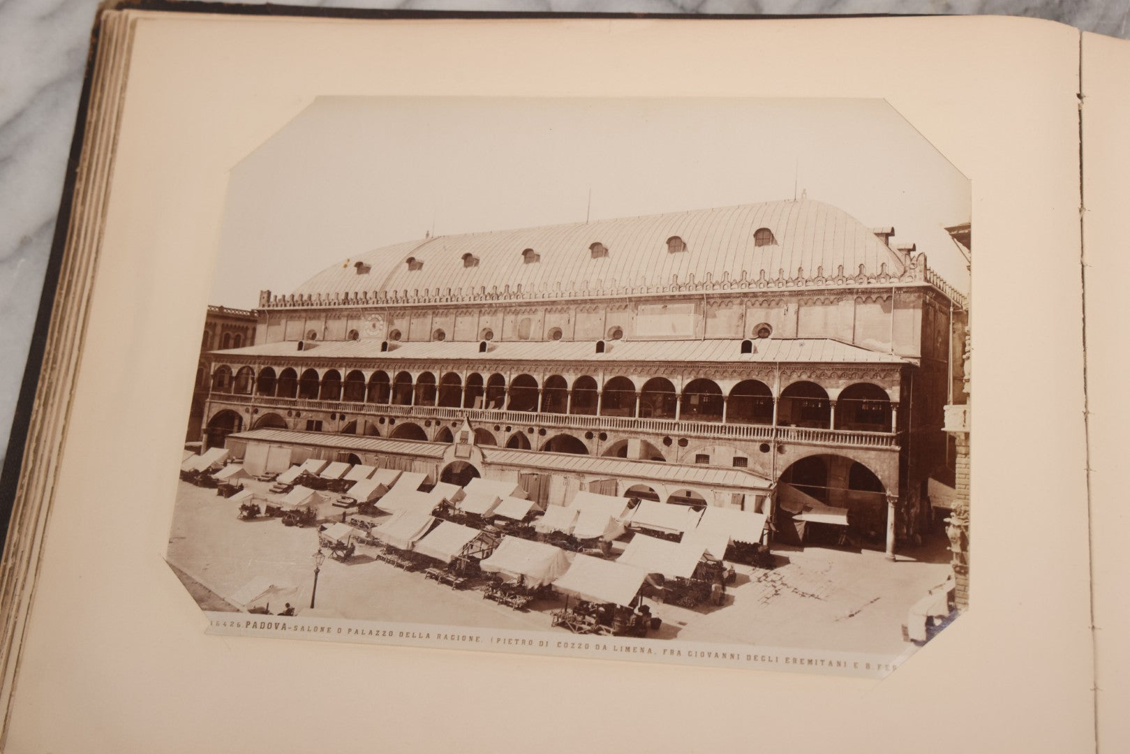 Lot 071 - Antique Photo Album With Approximately 100 Souvenir Photographs Of Landmarks In Italy, Including Churches And Cathedrals, Venice Canals, Ancient Ruins, Pompeii, Architecture, Doorways, Art And Statues