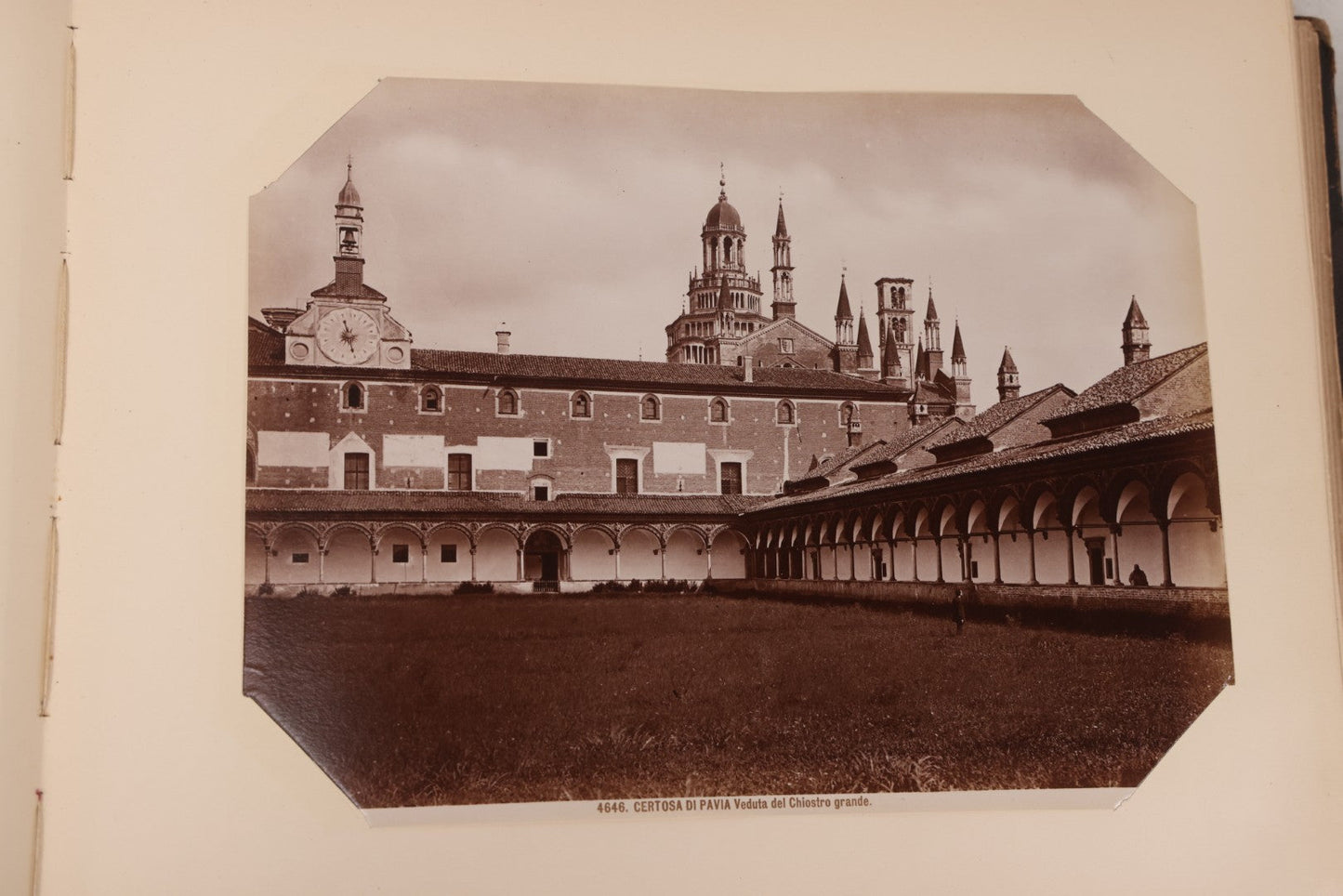 Lot 071 - Antique Photo Album With Approximately 100 Souvenir Photographs Of Landmarks In Italy, Including Churches And Cathedrals, Venice Canals, Ancient Ruins, Pompeii, Architecture, Doorways, Art And Statues