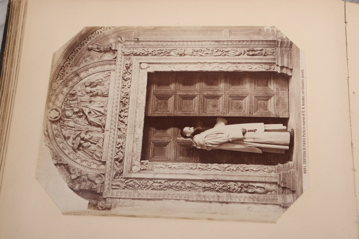 Lot 071 - Antique Photo Album With Approximately 100 Souvenir Photographs Of Landmarks In Italy, Including Churches And Cathedrals, Venice Canals, Ancient Ruins, Pompeii, Architecture, Doorways, Art And Statues