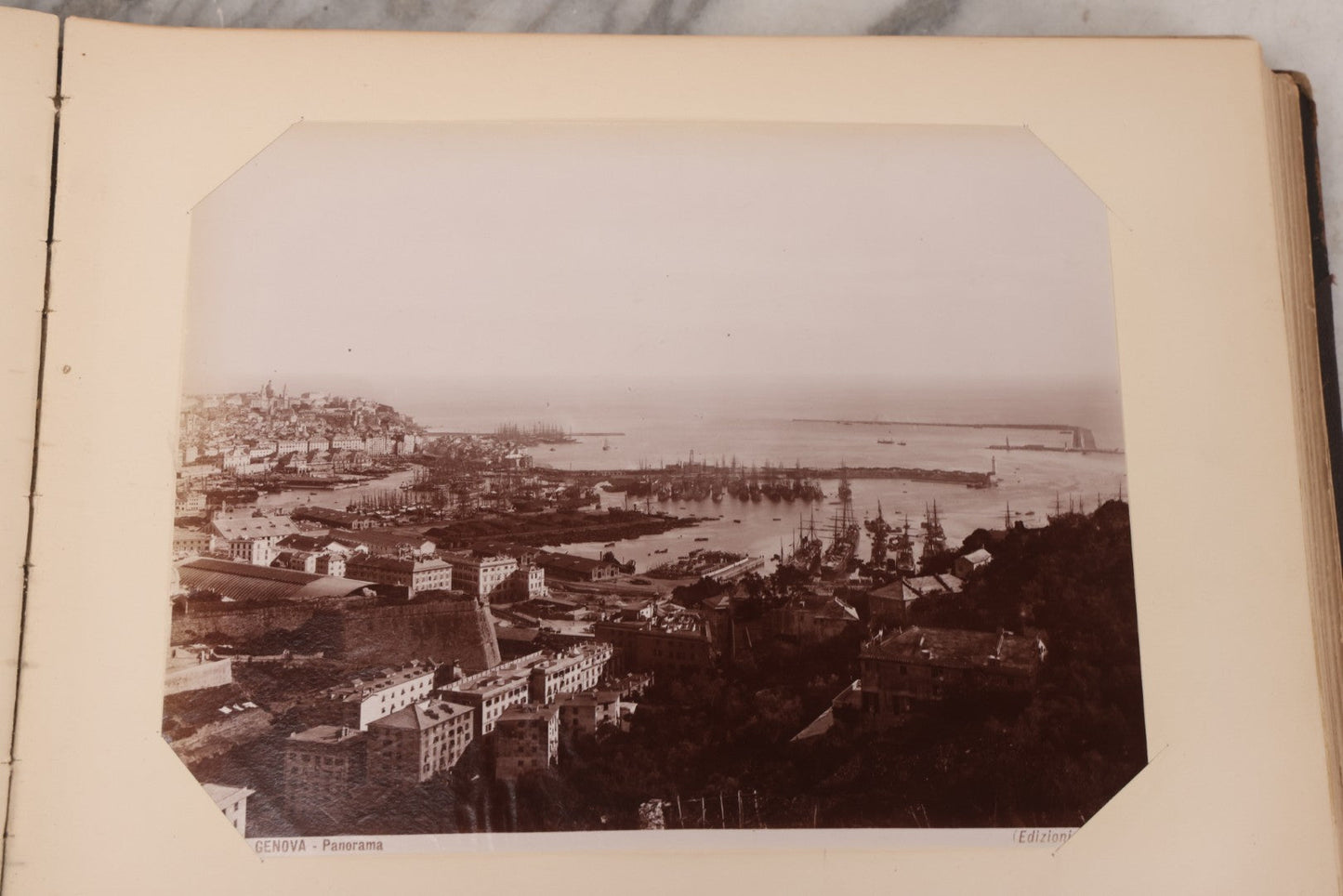 Lot 071 - Antique Photo Album With Approximately 100 Souvenir Photographs Of Landmarks In Italy, Including Churches And Cathedrals, Venice Canals, Ancient Ruins, Pompeii, Architecture, Doorways, Art And Statues