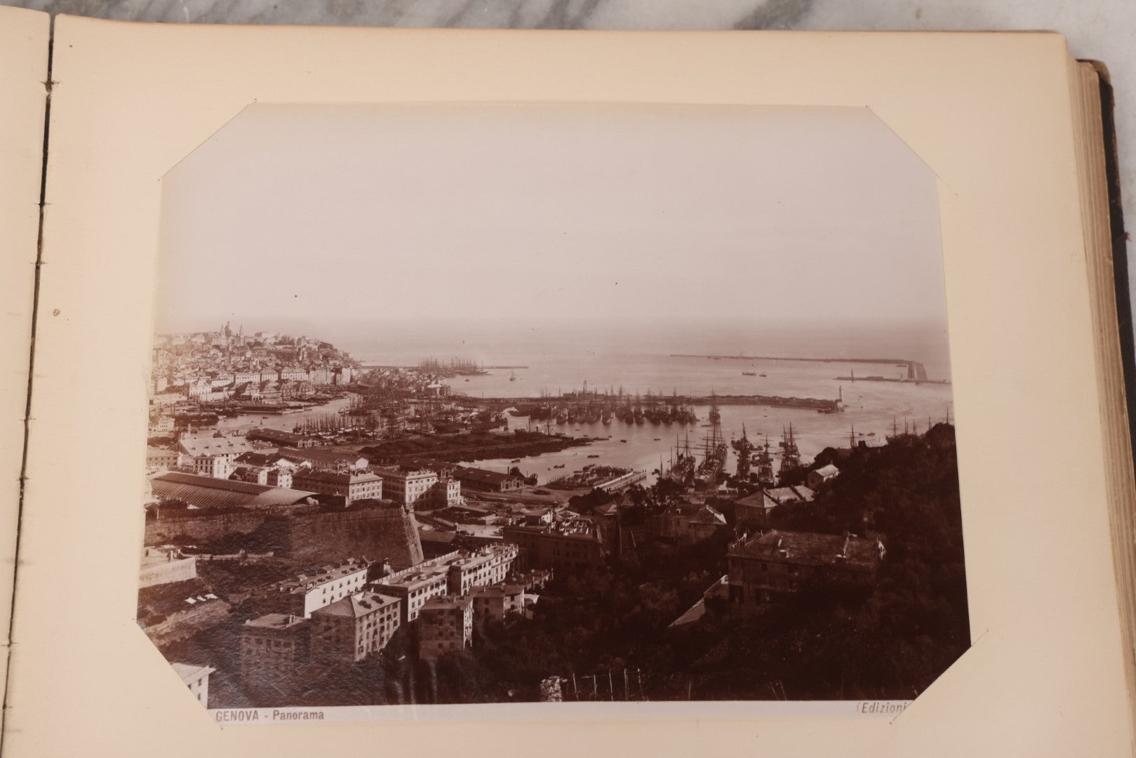 Lot 071 - Antique Photo Album With Approximately 100 Souvenir Photographs Of Landmarks In Italy, Including Churches And Cathedrals, Venice Canals, Ancient Ruins, Pompeii, Architecture, Doorways, Art And Statues