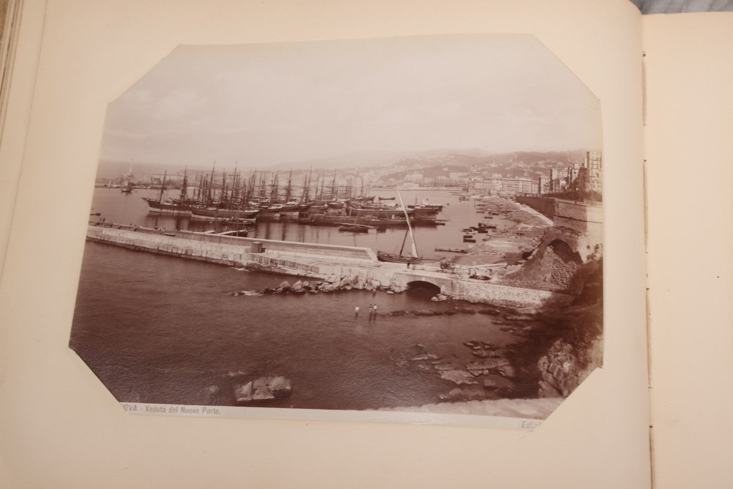 Lot 071 - Antique Photo Album With Approximately 100 Souvenir Photographs Of Landmarks In Italy, Including Churches And Cathedrals, Venice Canals, Ancient Ruins, Pompeii, Architecture, Doorways, Art And Statues