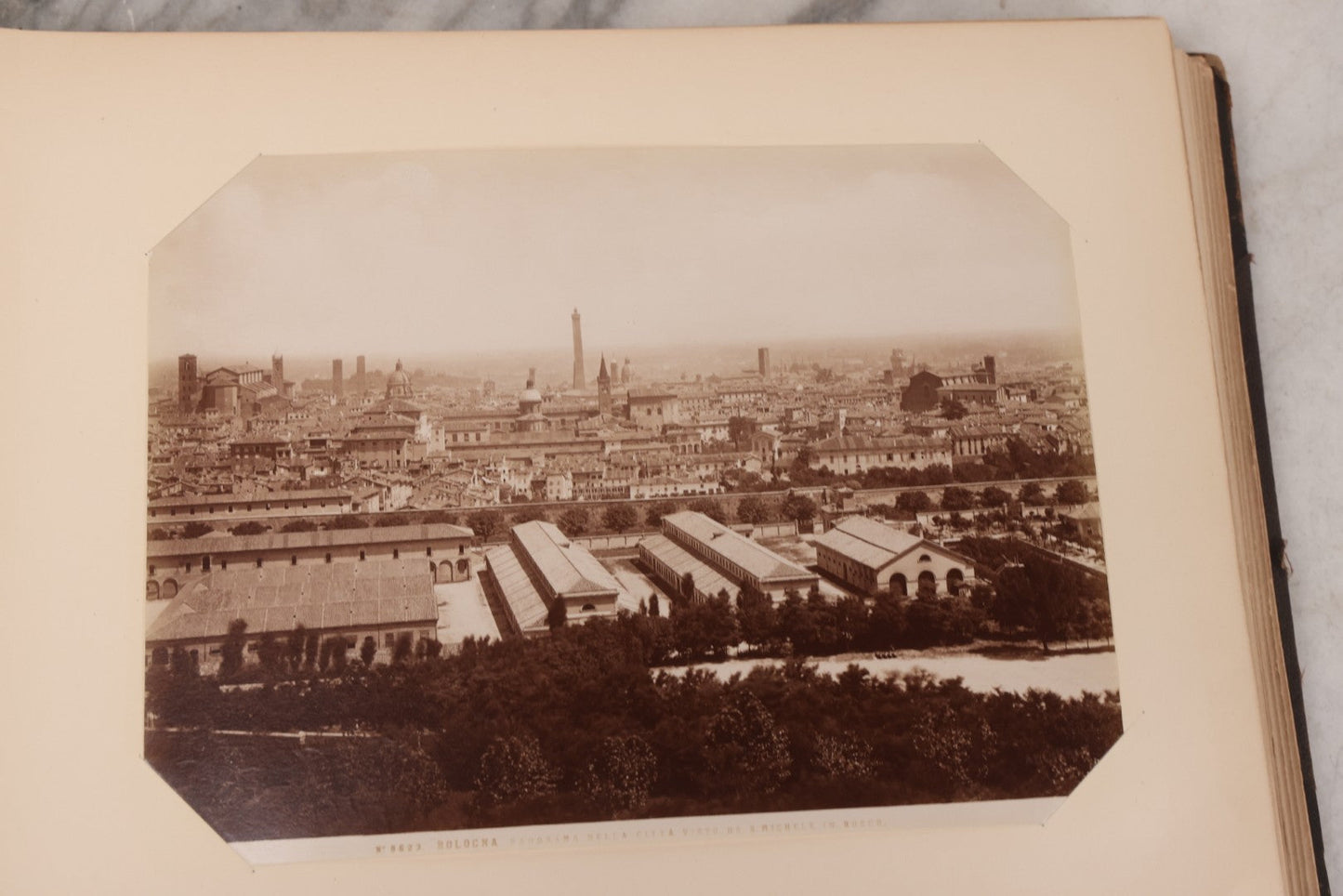 Lot 071 - Antique Photo Album With Approximately 100 Souvenir Photographs Of Landmarks In Italy, Including Churches And Cathedrals, Venice Canals, Ancient Ruins, Pompeii, Architecture, Doorways, Art And Statues