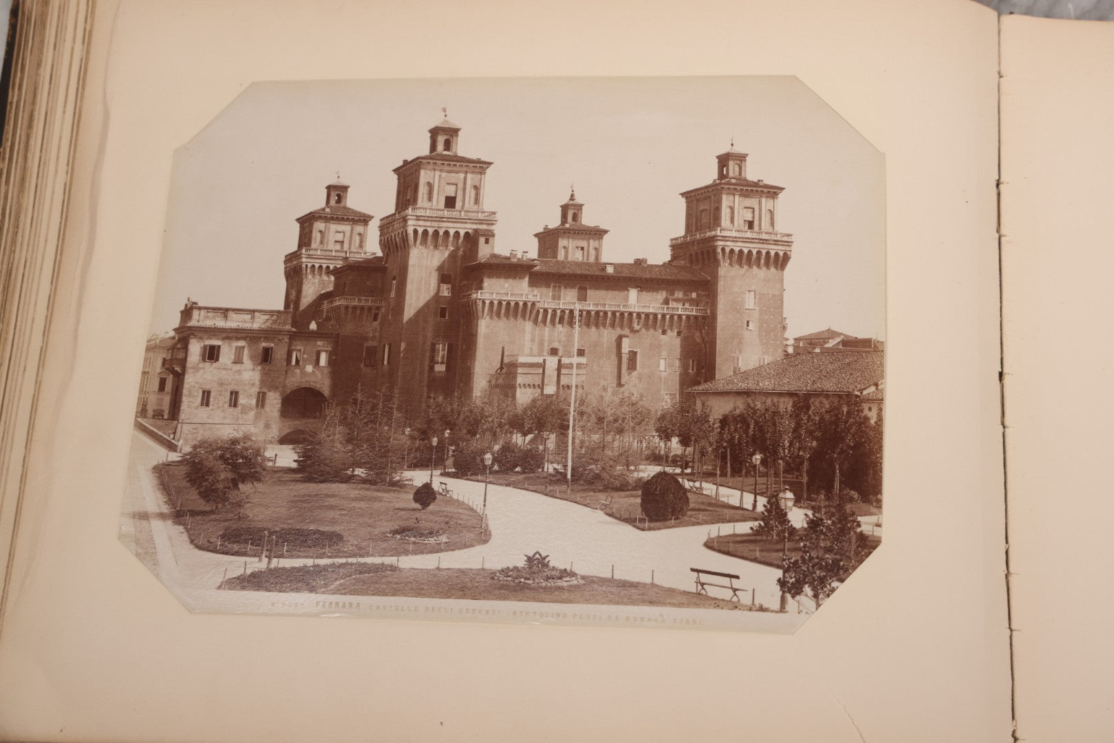 Lot 071 - Antique Photo Album With Approximately 100 Souvenir Photographs Of Landmarks In Italy, Including Churches And Cathedrals, Venice Canals, Ancient Ruins, Pompeii, Architecture, Doorways, Art And Statues