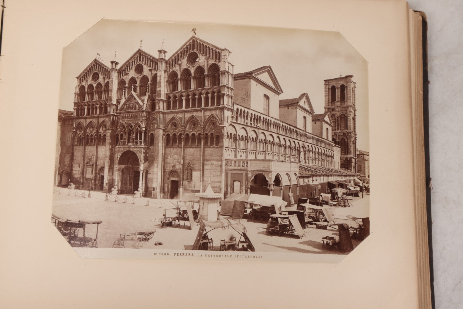 Lot 071 - Antique Photo Album With Approximately 100 Souvenir Photographs Of Landmarks In Italy, Including Churches And Cathedrals, Venice Canals, Ancient Ruins, Pompeii, Architecture, Doorways, Art And Statues