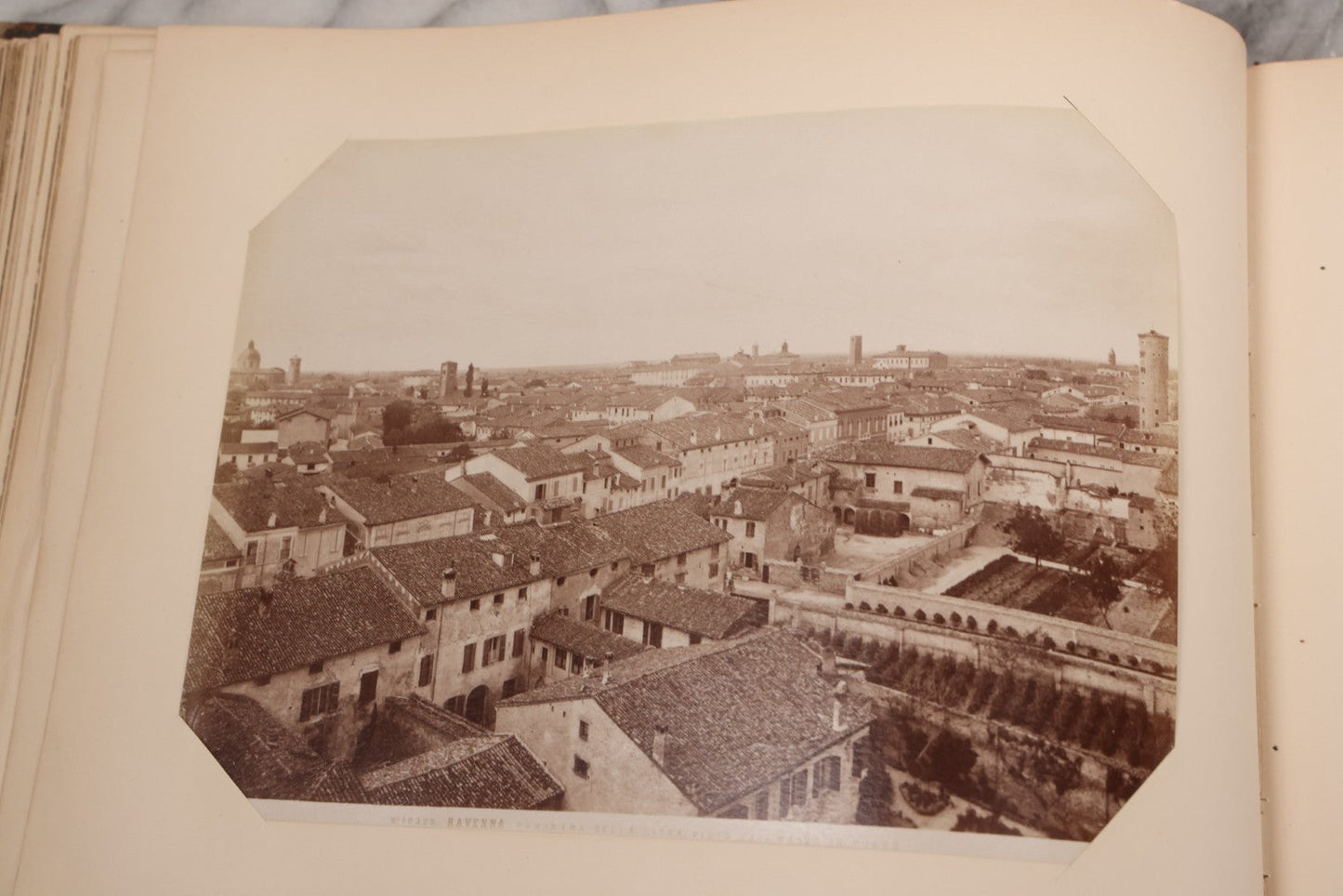 Lot 071 - Antique Photo Album With Approximately 100 Souvenir Photographs Of Landmarks In Italy, Including Churches And Cathedrals, Venice Canals, Ancient Ruins, Pompeii, Architecture, Doorways, Art And Statues